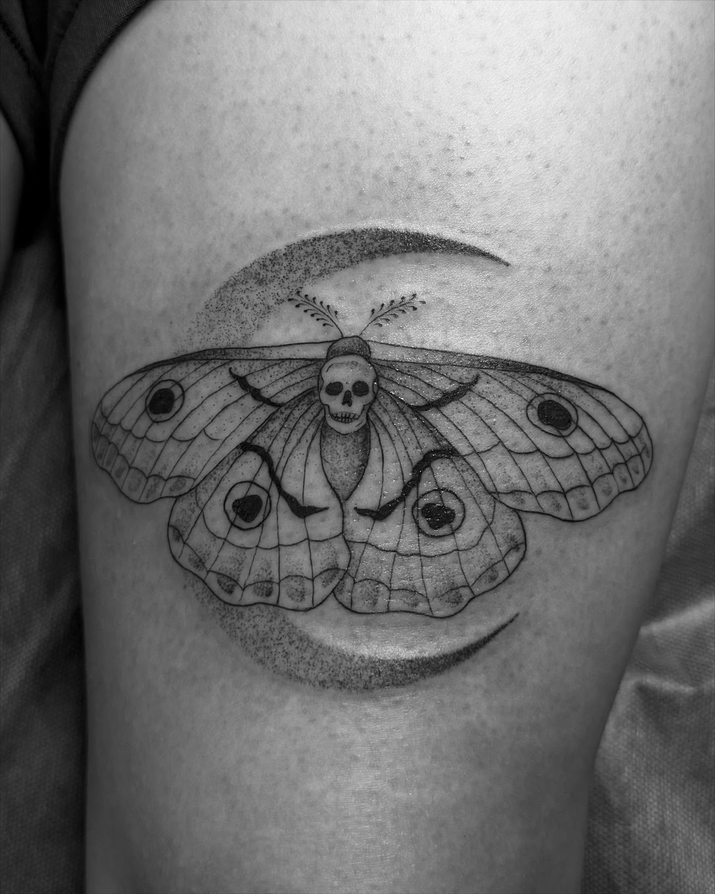 Tattoo by @bethanymorgan_tattoos — dotwork, black_and_grey