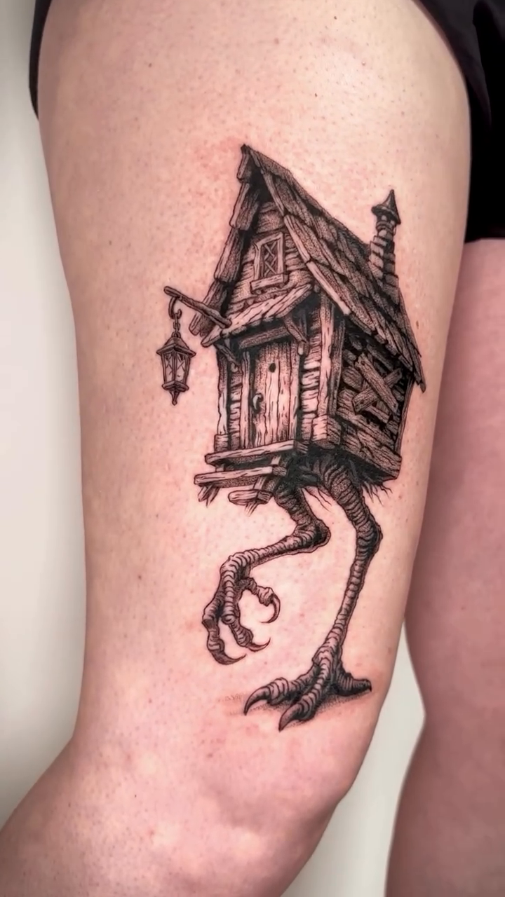 Tattoo by @oxana_ink — illustrative, dark_realism