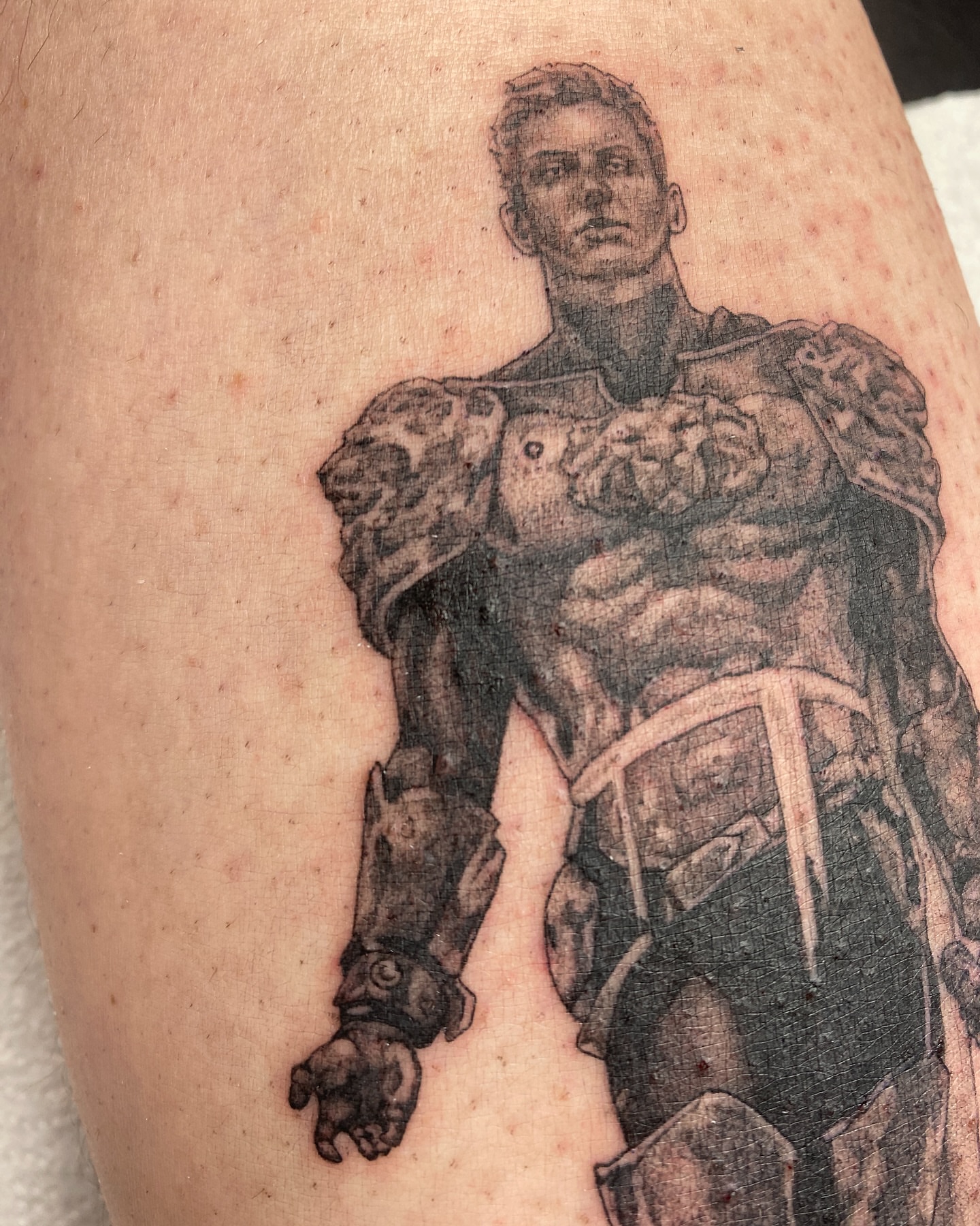Tattoo by @krookedtattoos — black_and_grey