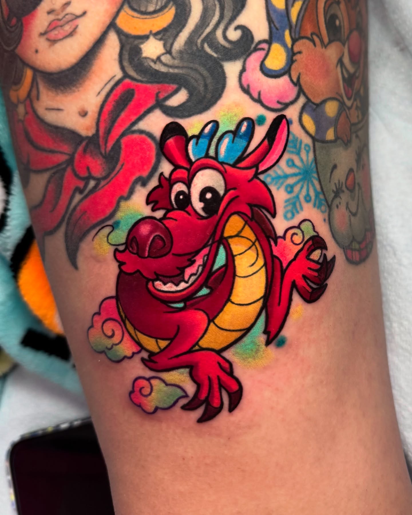 Red dragon new school tattoo on the forearm by ✣ ᴛɪᴀʀᴀ ɢᴏʀᴅᴏɴ ✣ video games