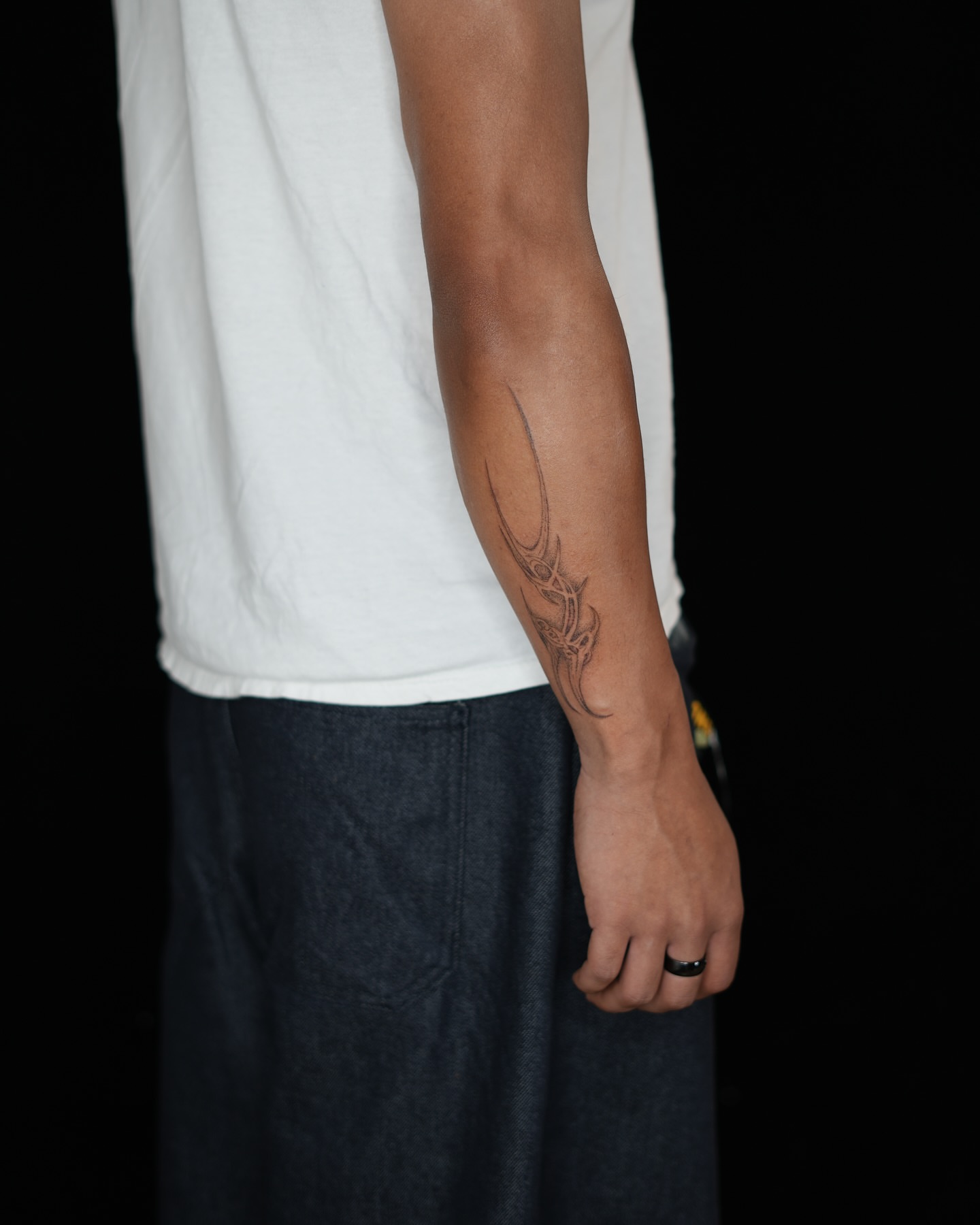 Flame black and grey tattoo on the forearm by alyssa ⋆₊ ♱