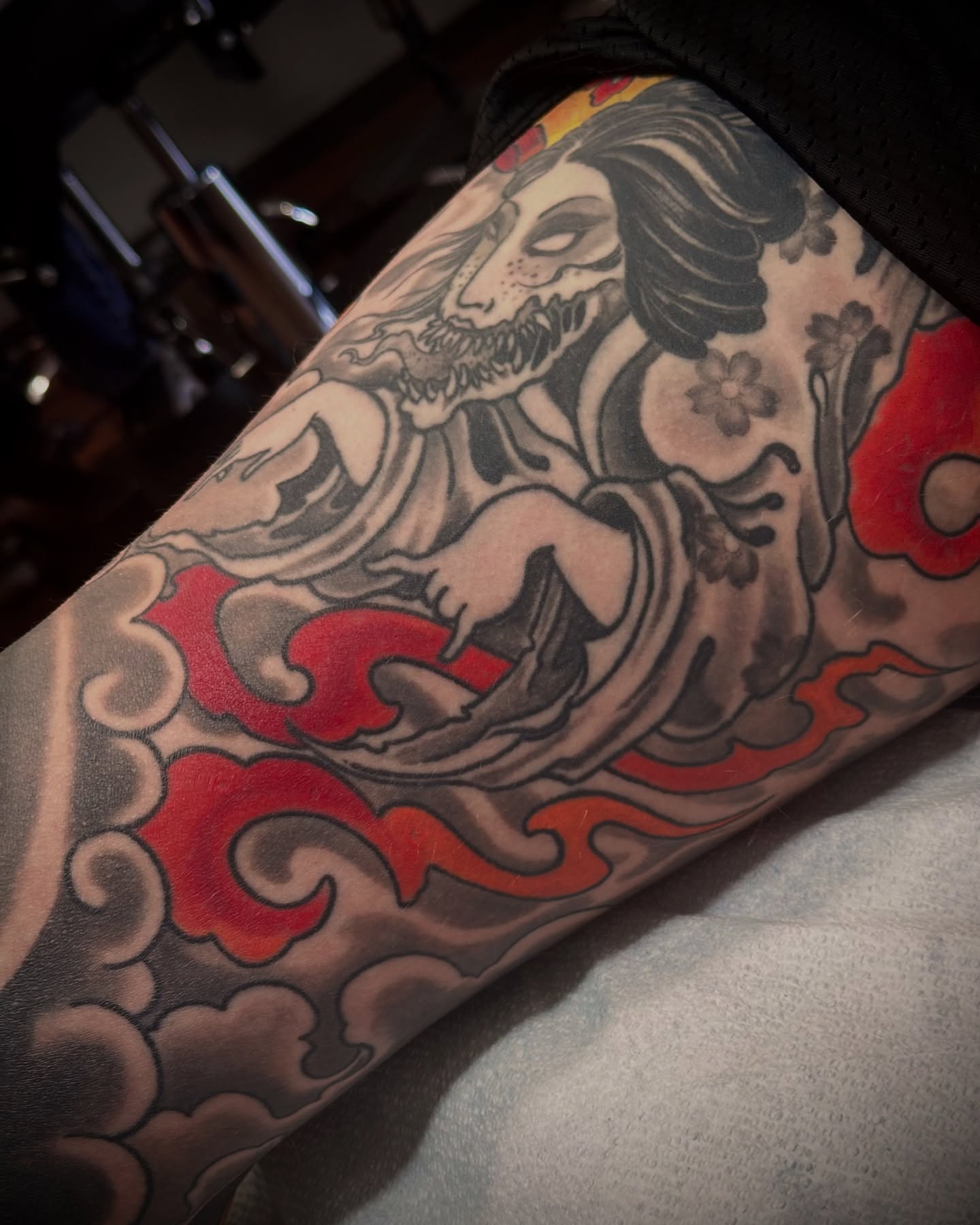 Japanese god japanese irezumi tattoo on the forearm by Culleton Paramore