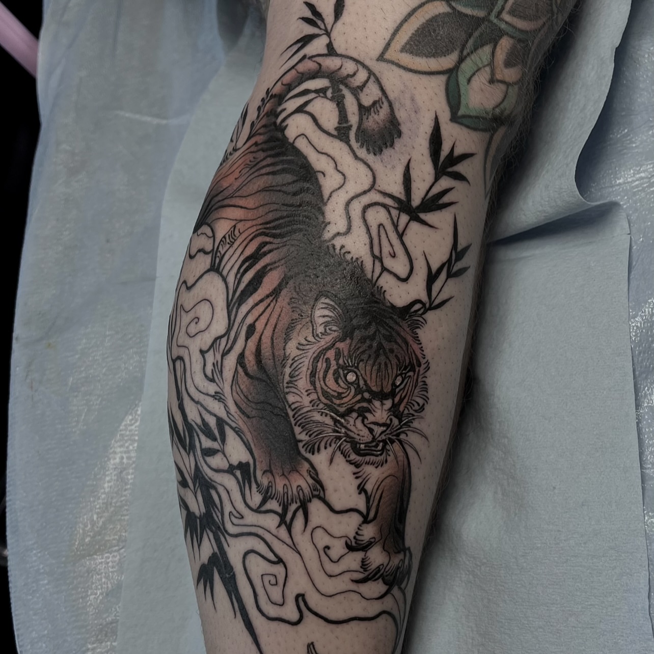 Tiger japanese irezumi tattoo on the forearm by ༒ boniandi༒