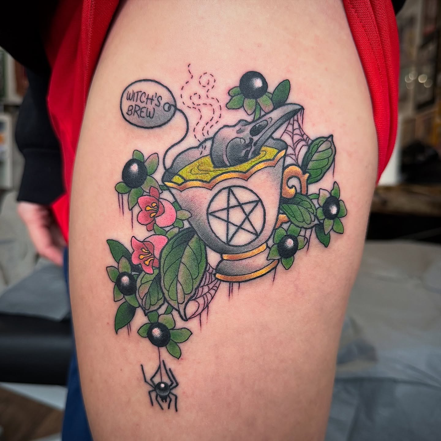 Tattoo by @lizatattoos — american_traditional, dotwork