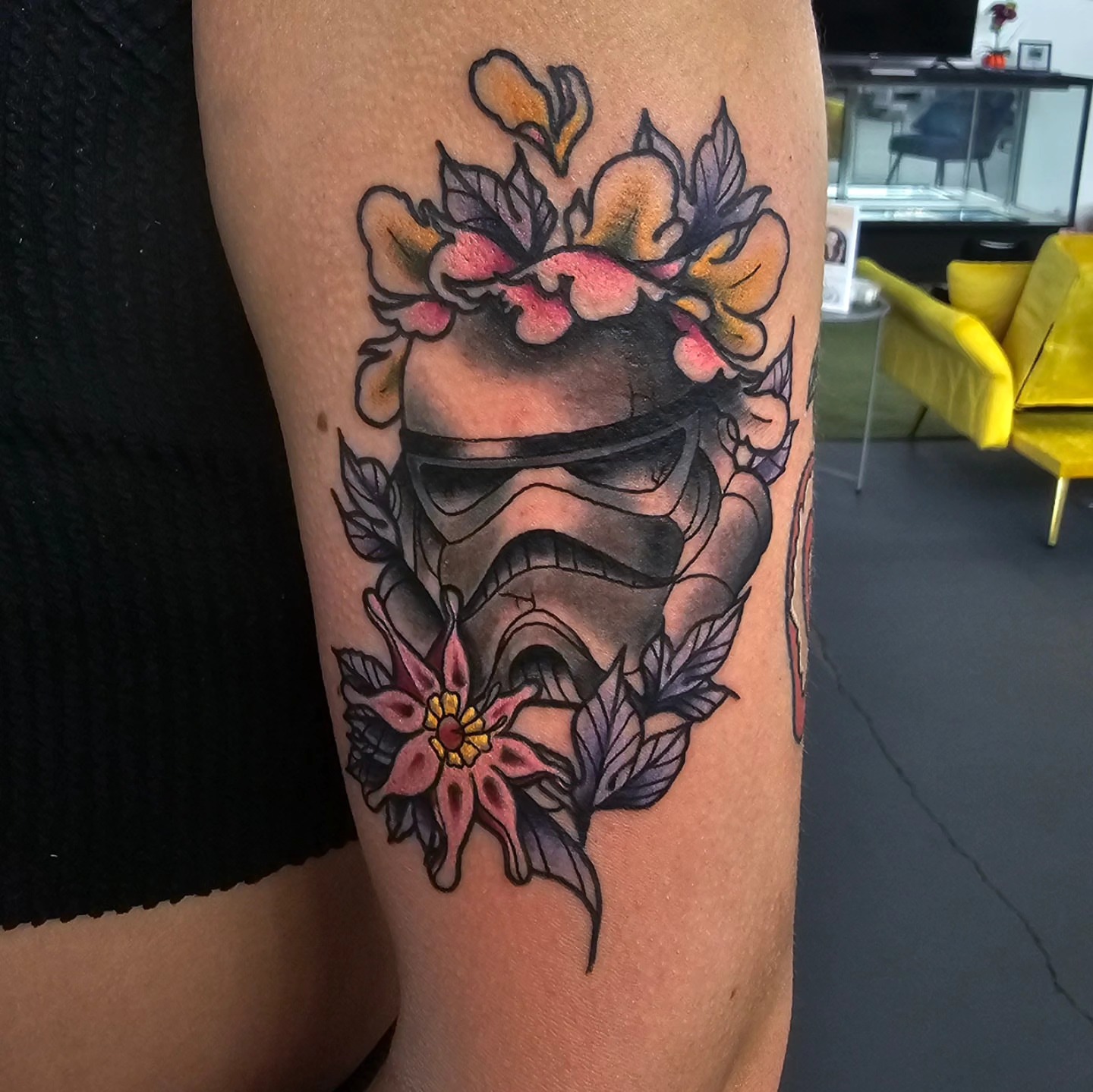 Tattoo by @evandobetattooin — american_traditional, dotwork