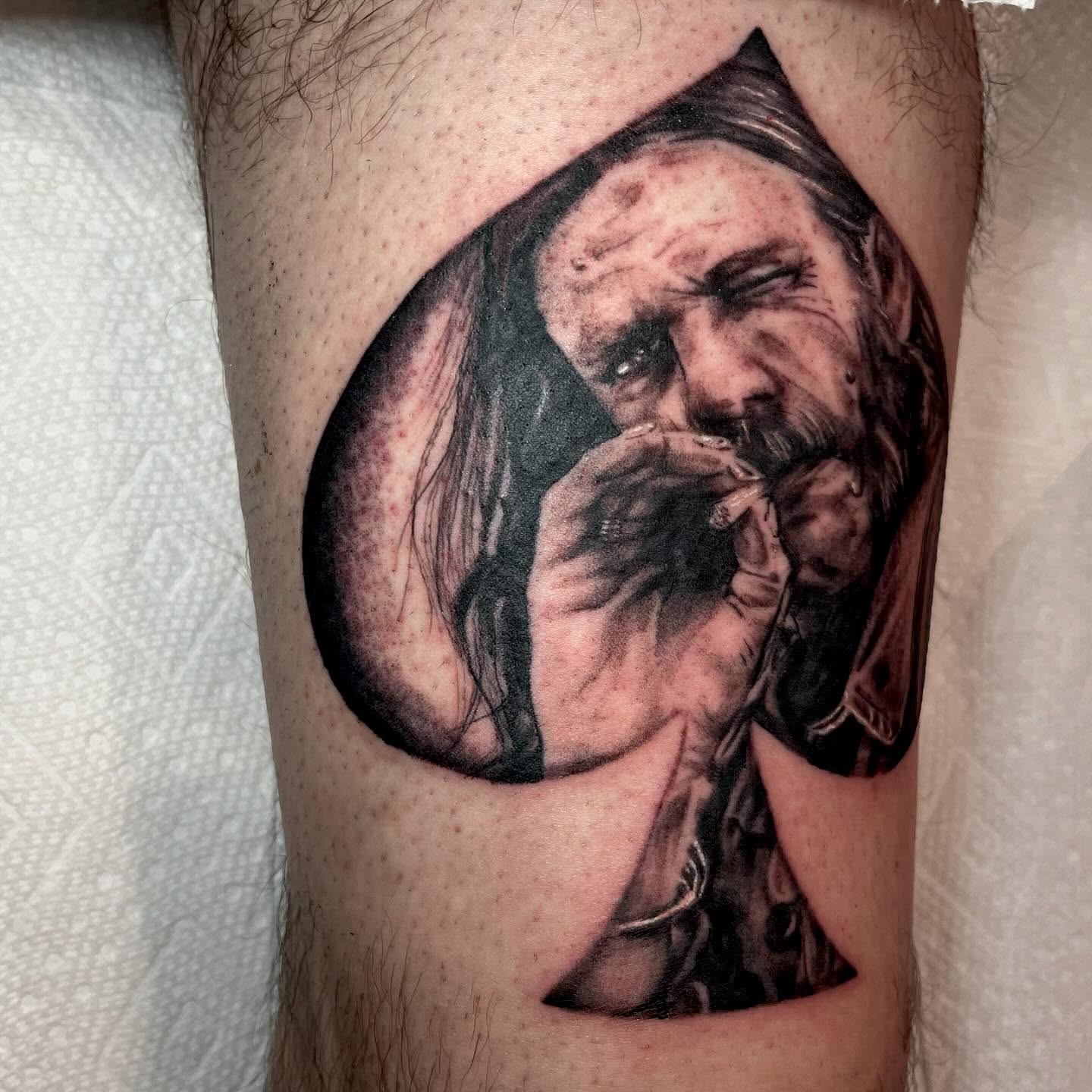 Smoking man realism tattoo on the forearm by Chrissy Ungrew Tattoos, Covington, Kentucky