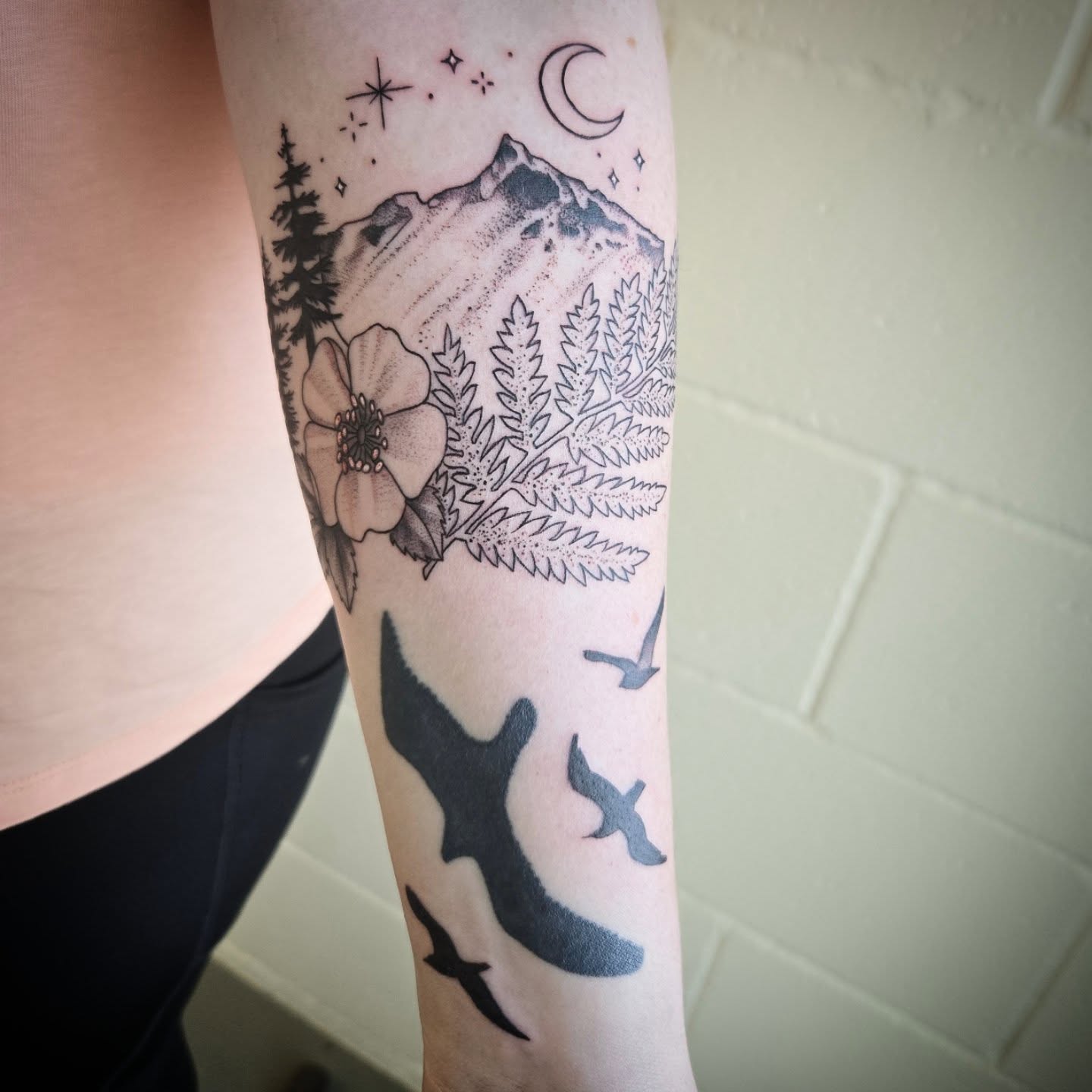 Tattoo by @myinklady — black_and_grey, dotwork