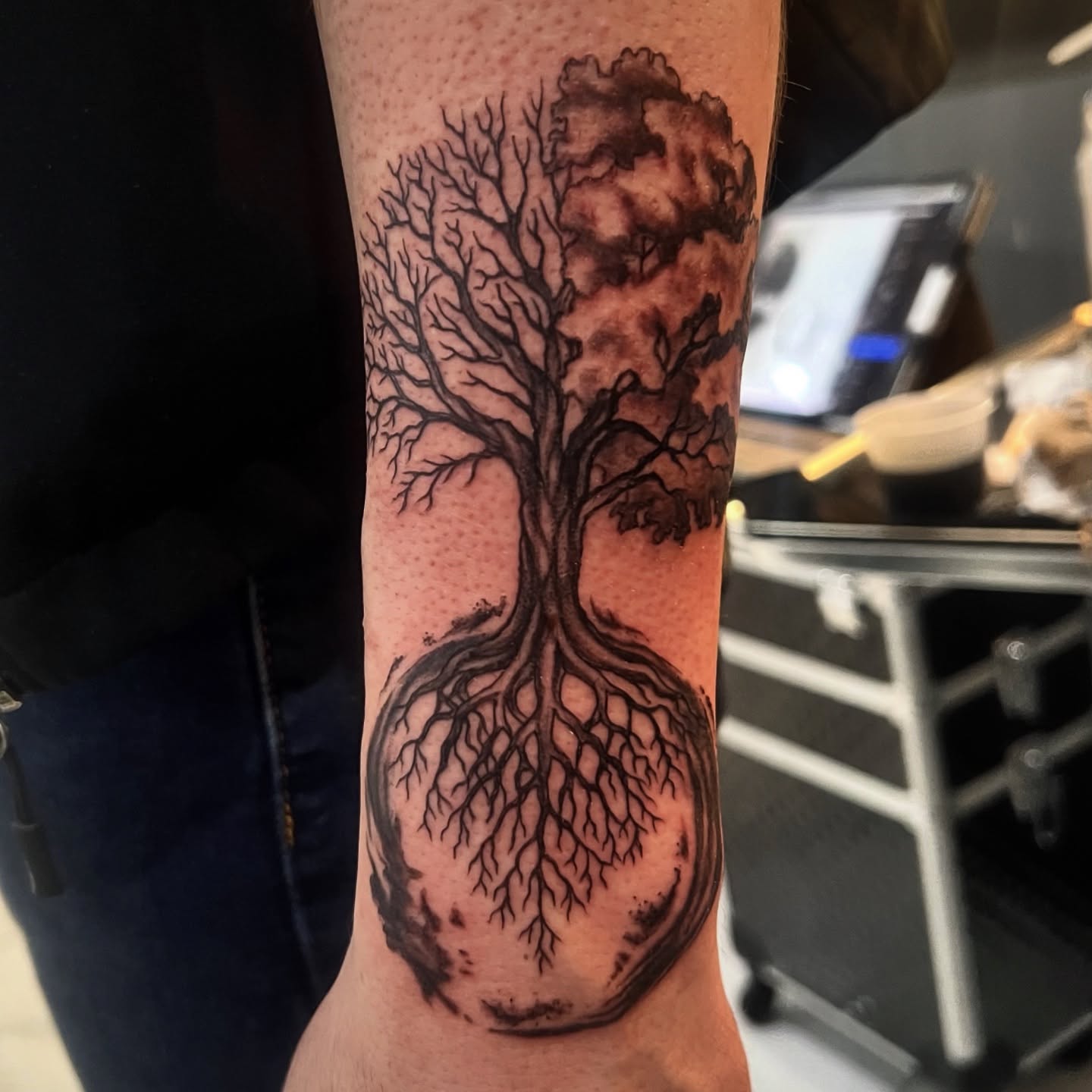 Tattoo by @nikinkki — dotwork, black_and_grey