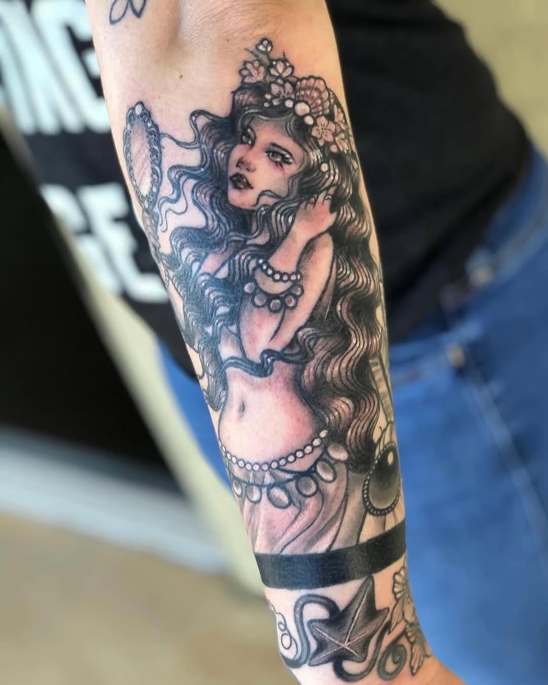 Tattoo by @shaynasoderstrom — black_and_grey, neo_traditional