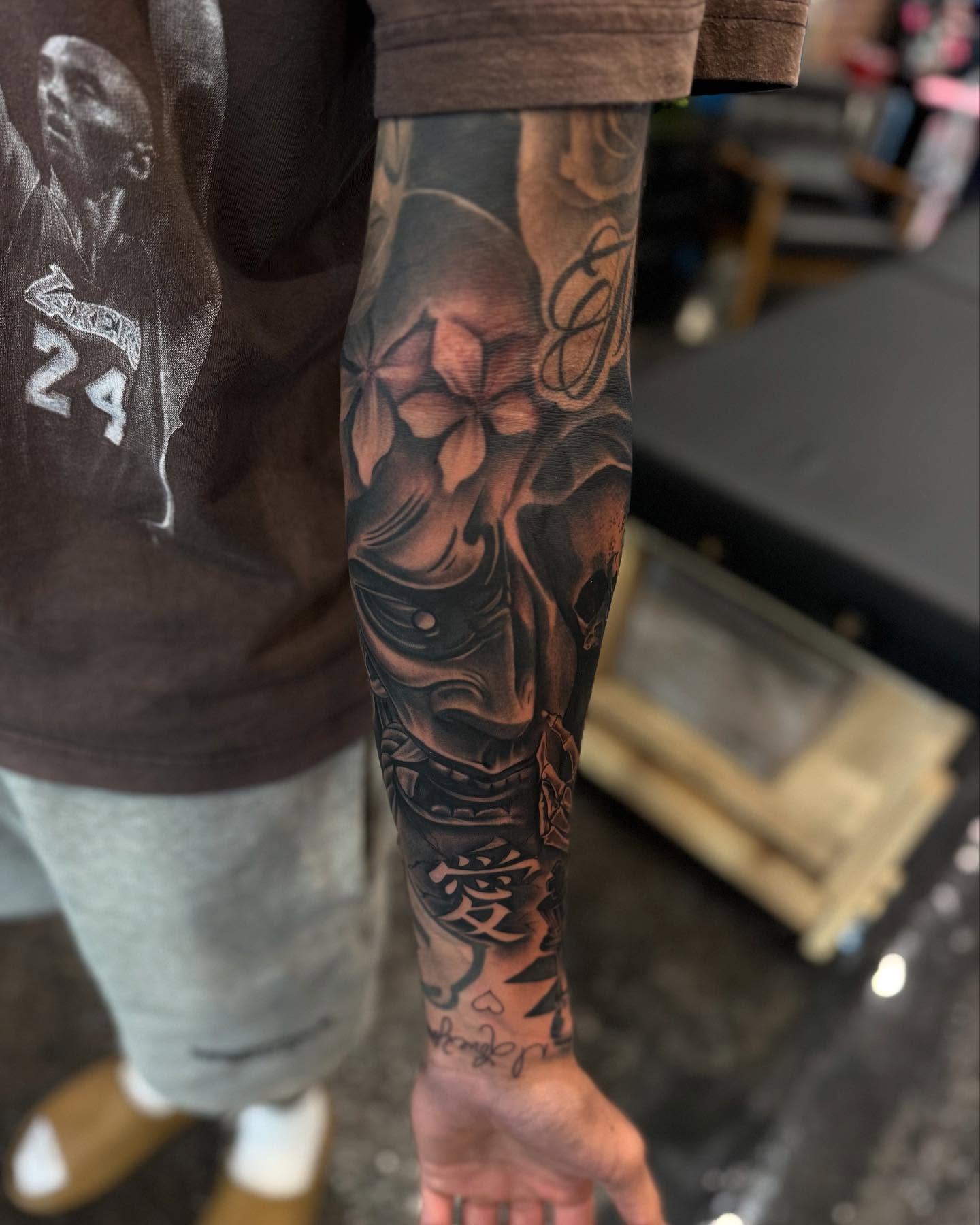 Japanese irezumi japanese irezumi tattoo on the forearm by Bernie calderon, Fresno, California