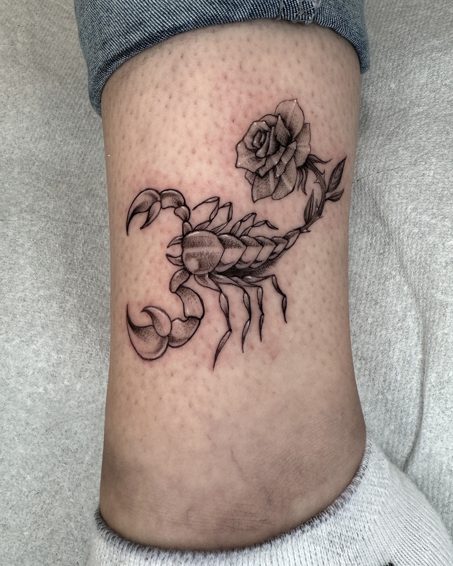 Tattoo by @thegabah — black_and_grey