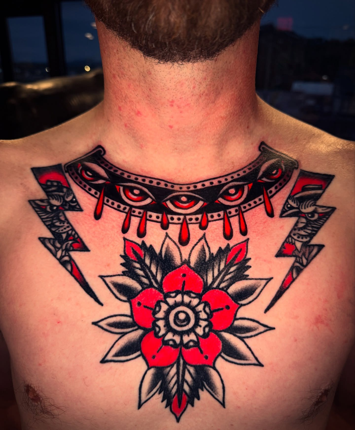 Tattoo by @alexjoelletattooer — american_traditional, geometric