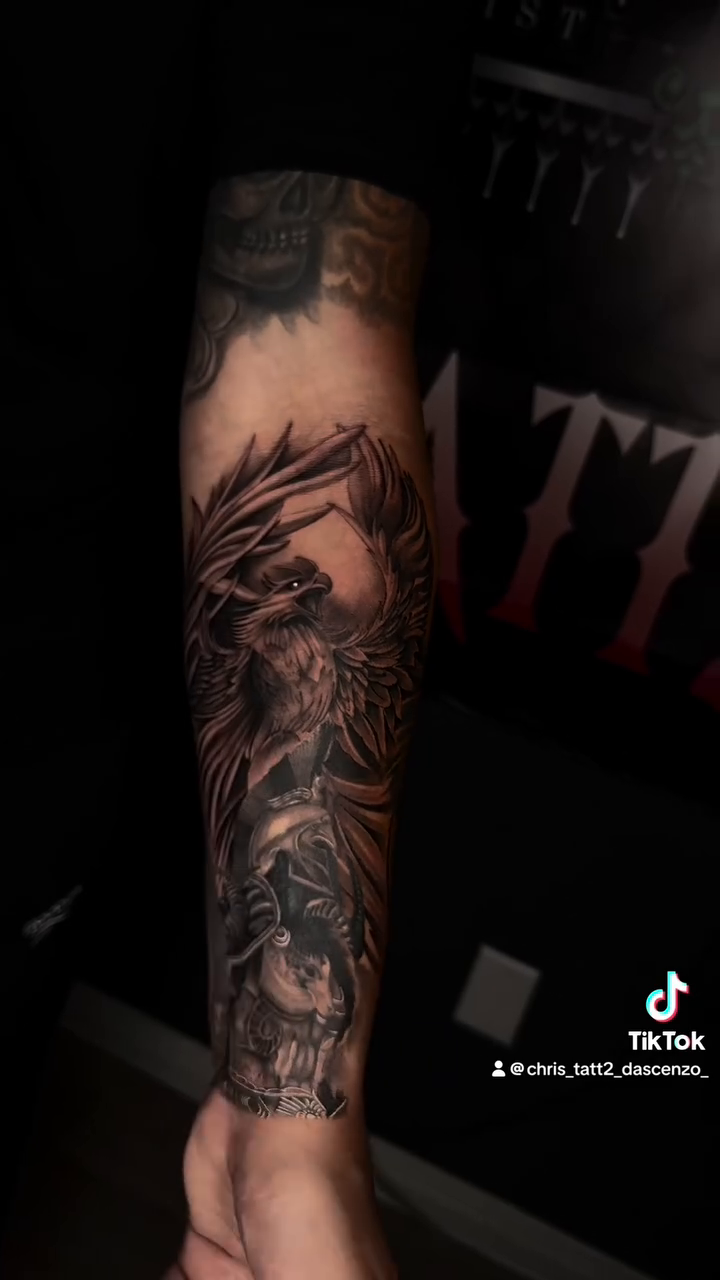 Dragon and warrior sleeve realism tattoo by Chris_Tatt2_D’Ascenzo
