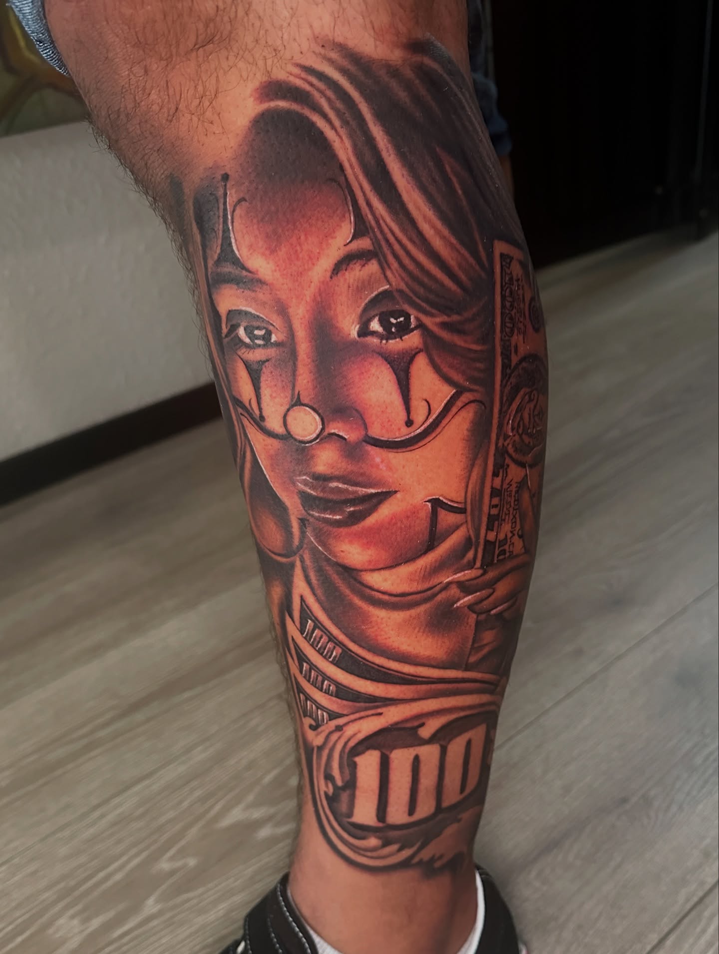Woman's face realism tattoo on the forearm by WestHustleArt