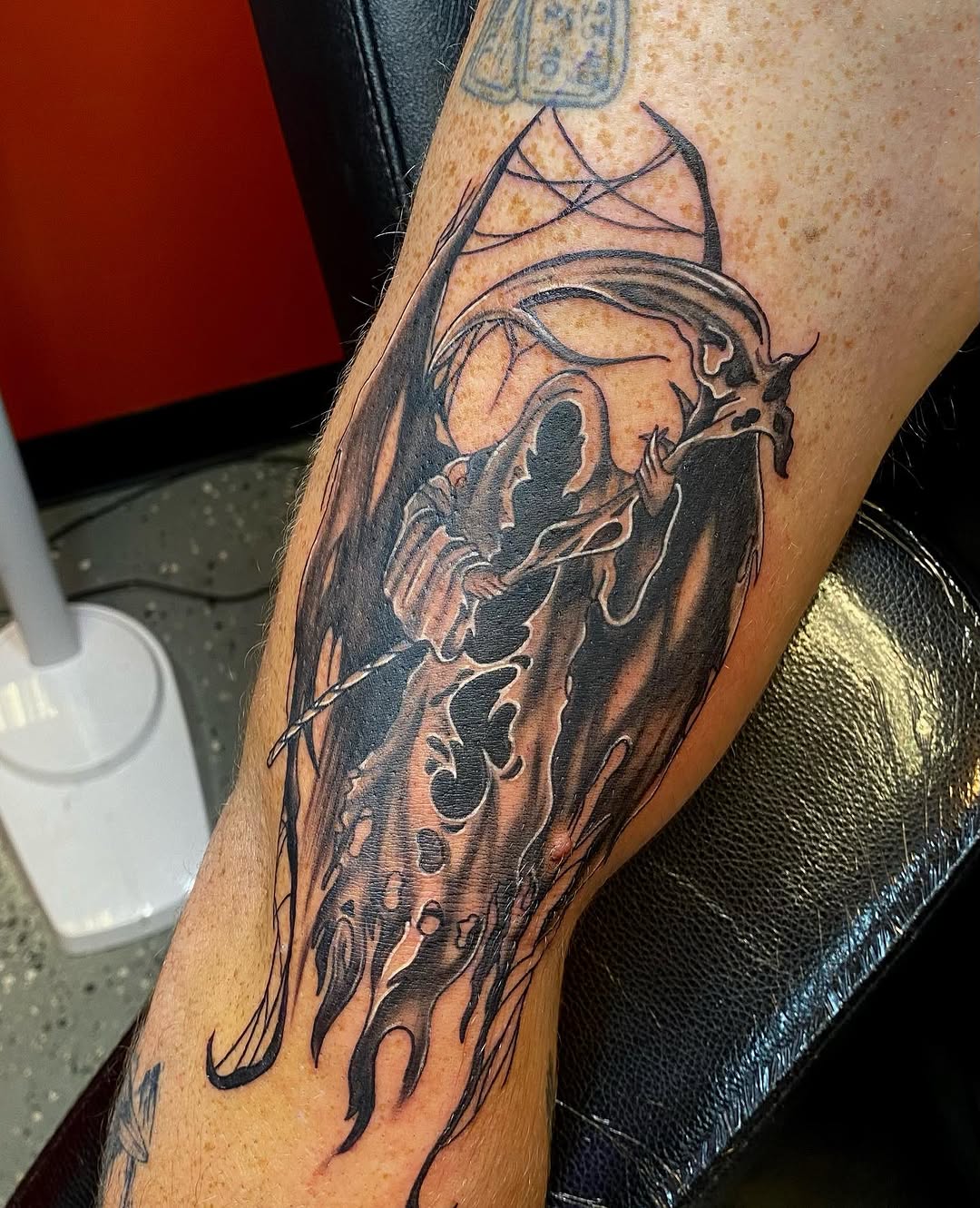 Tattoo by @madfrogs.tattooz β black_and_grey, dark_realism