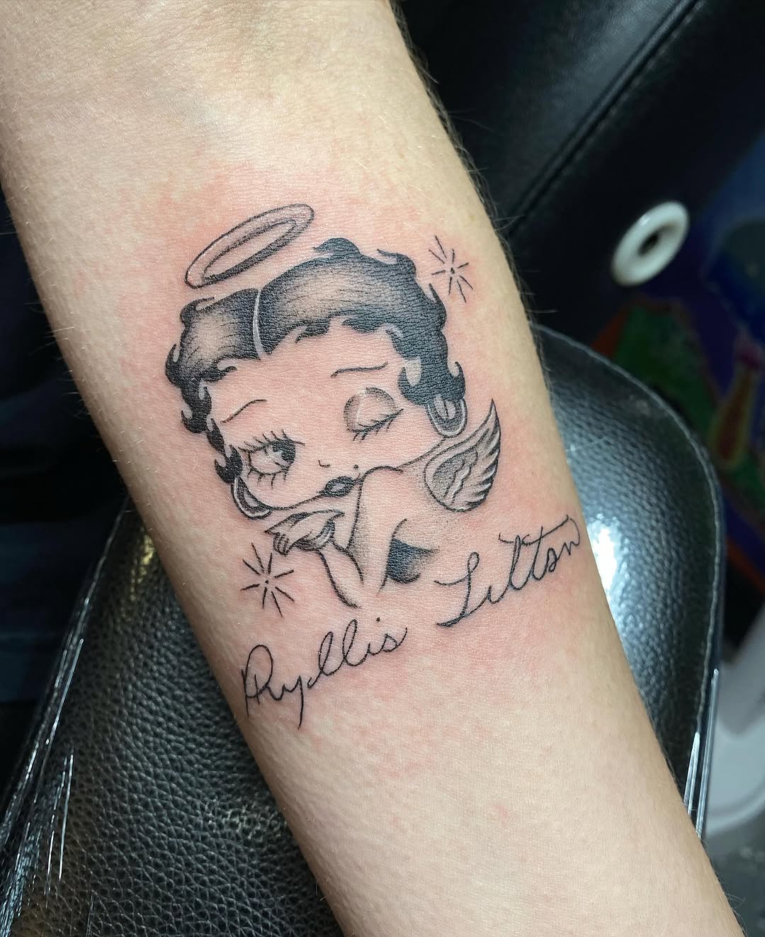 Tattoo by @madfrogs.tattooz β lettering_script, chicano