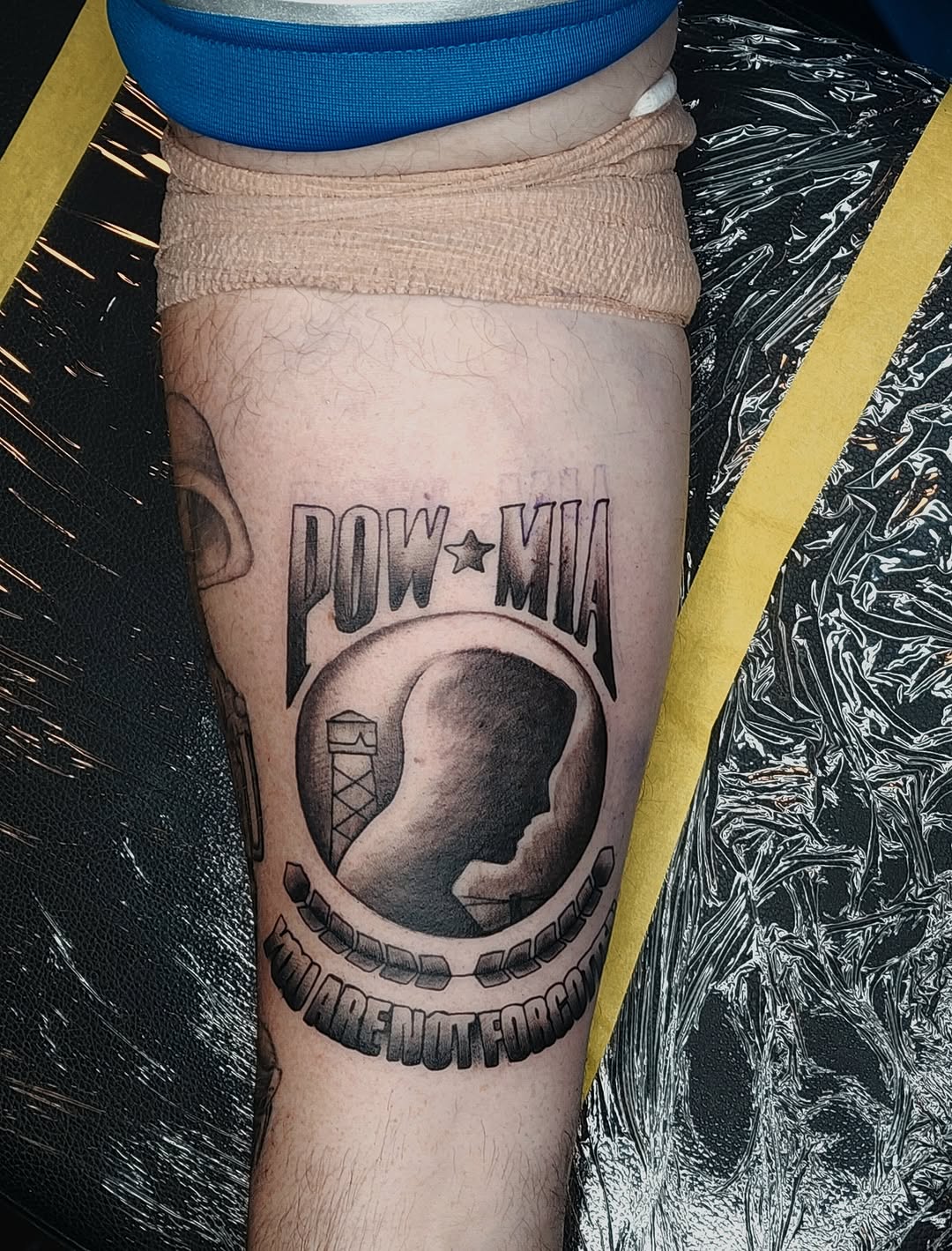 Tattoo by @boeshane — black_and_grey, lettering_script