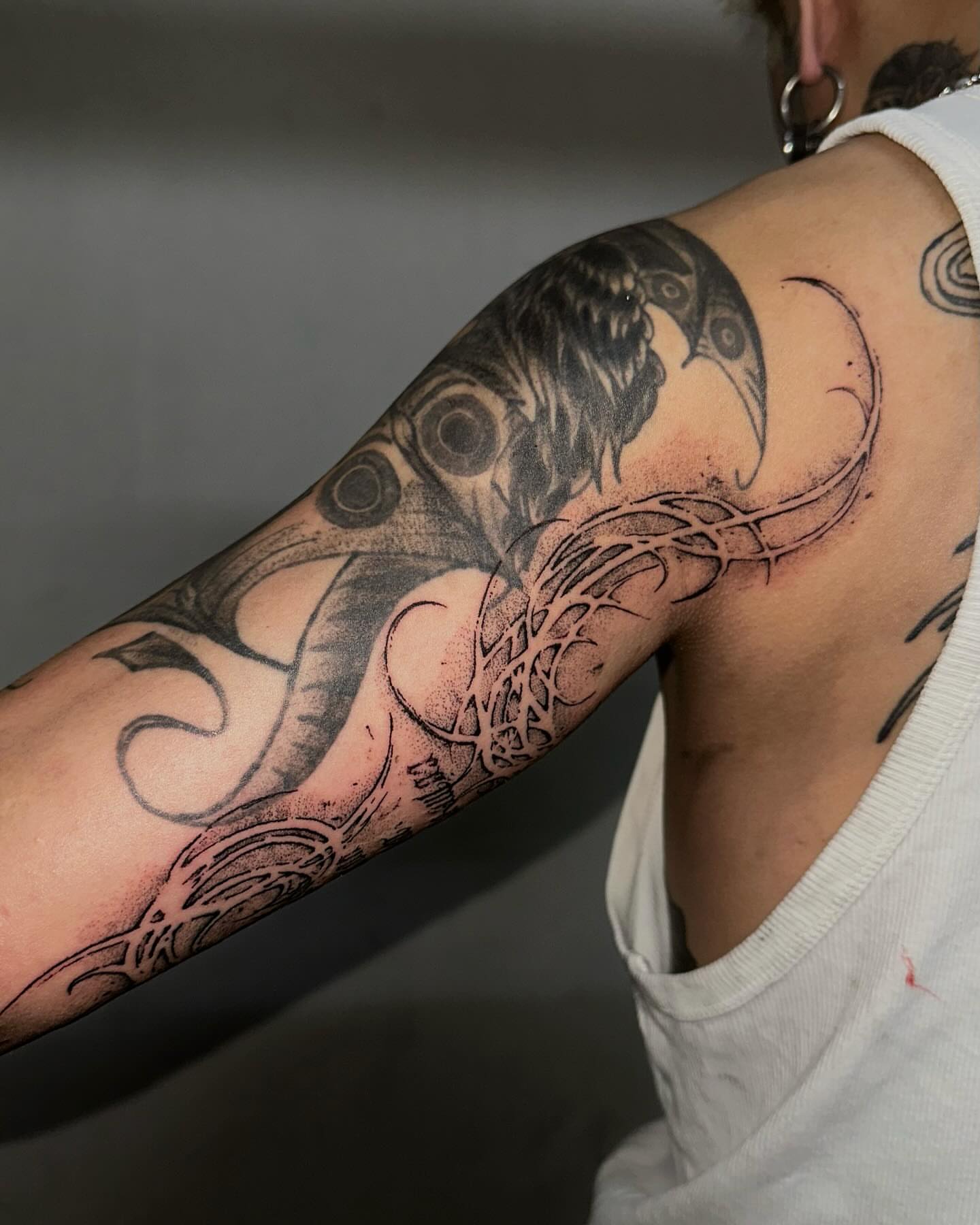 Tattoo by @blacklagoon___ — black_and_grey, dotwork