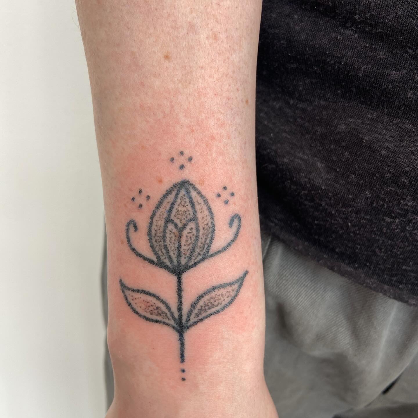 Tattoo by @deadboypokes — dotwork