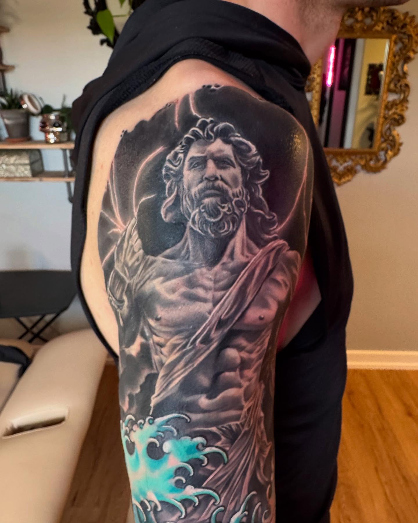 Tattoo by @travisbrowntattoos — realism, black_and_grey