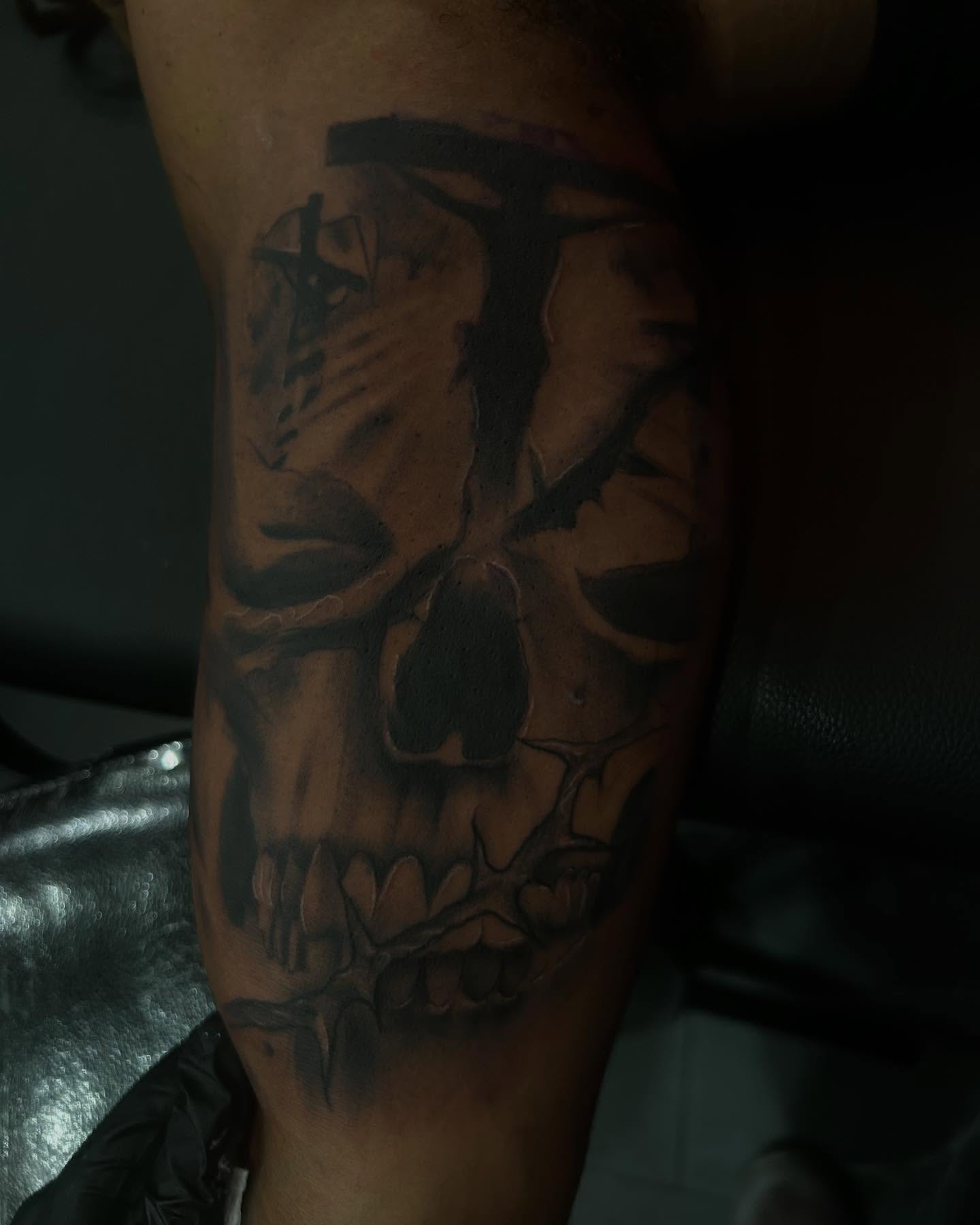 Tattoo by @inkgraved_arts — black_and_grey