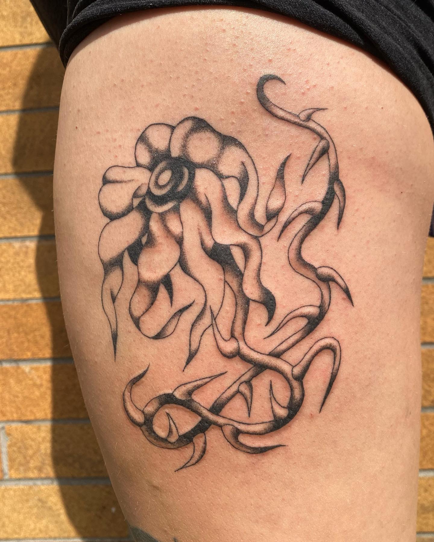 Tattoo by @armpitfreak — black_and_grey