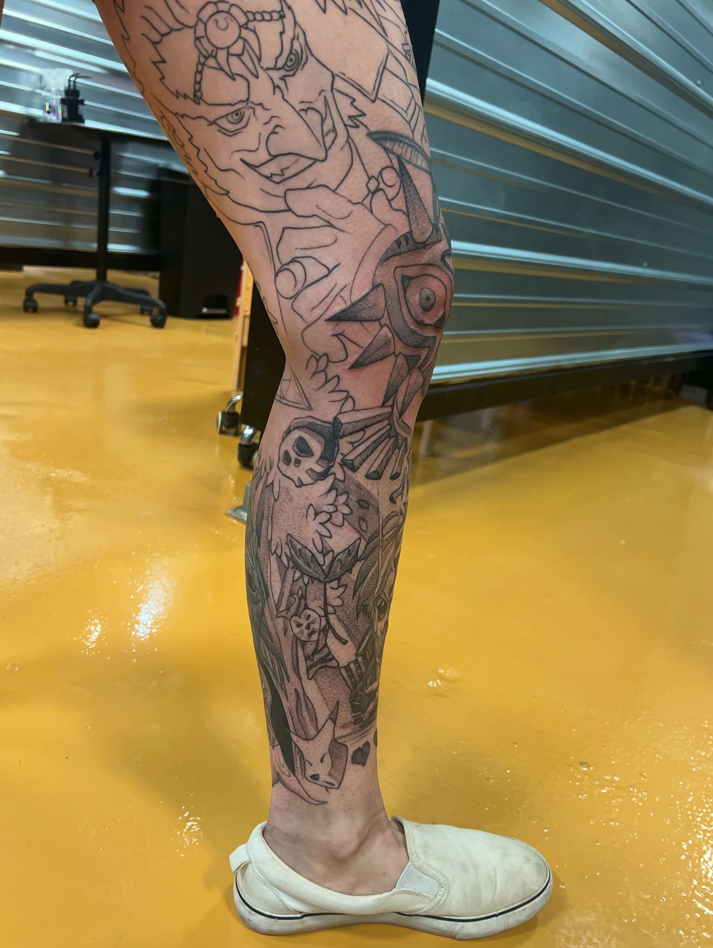 Tattoo by @katrina_oke — anime, dotwork