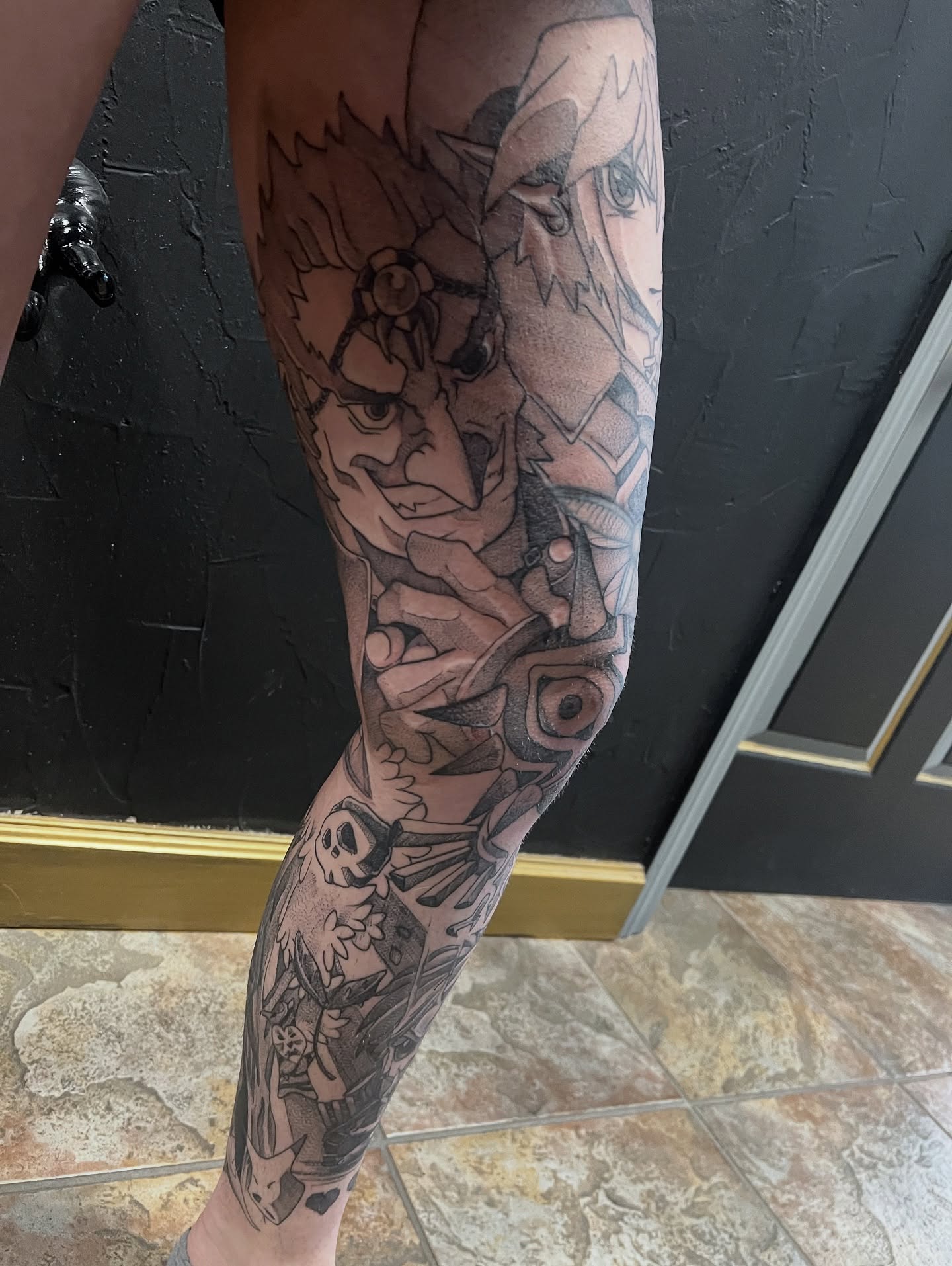 Tattoo by @katrina_oke — anime, dotwork