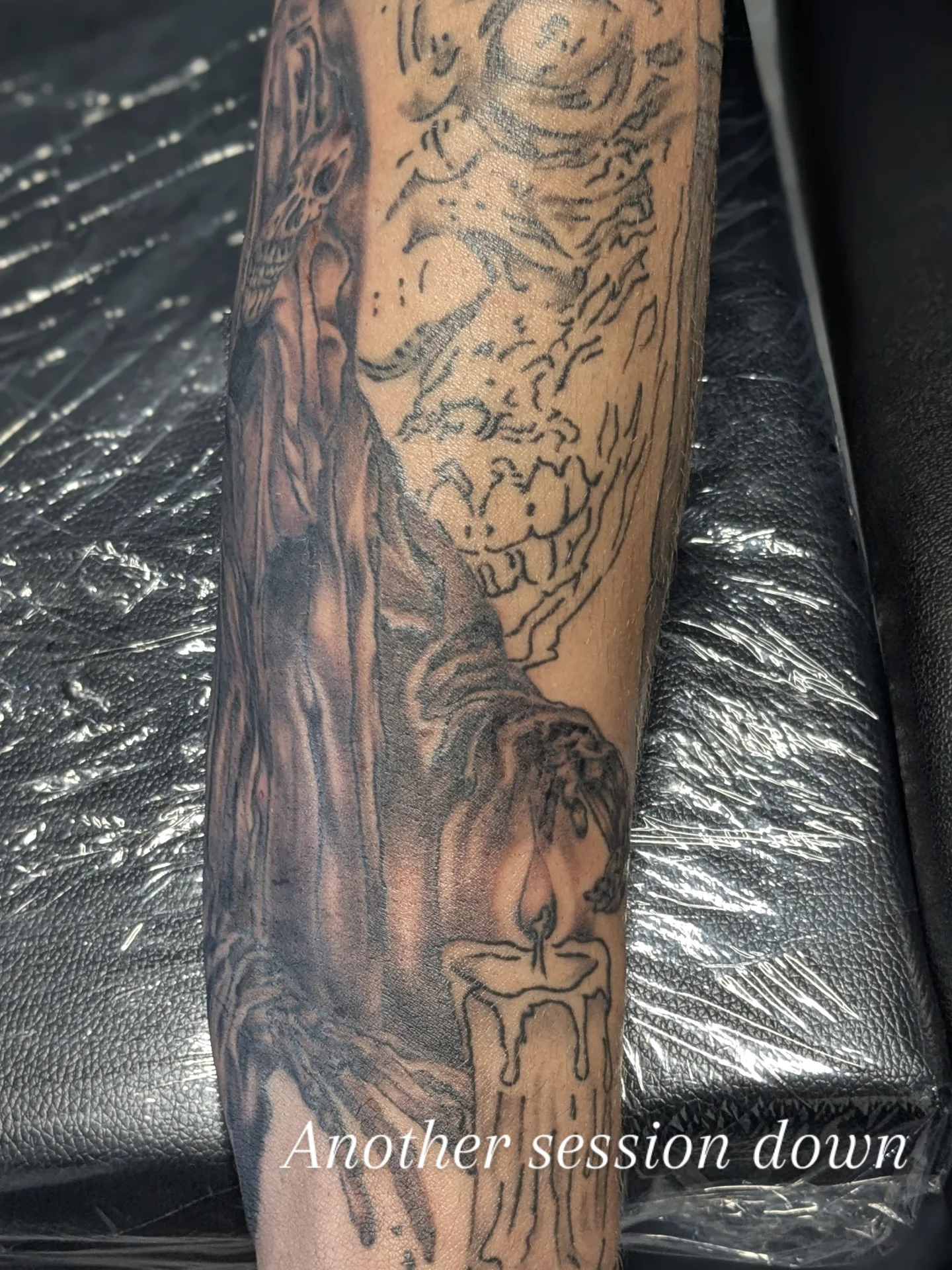 Tattoo by @andrennasparlor — black_and_grey