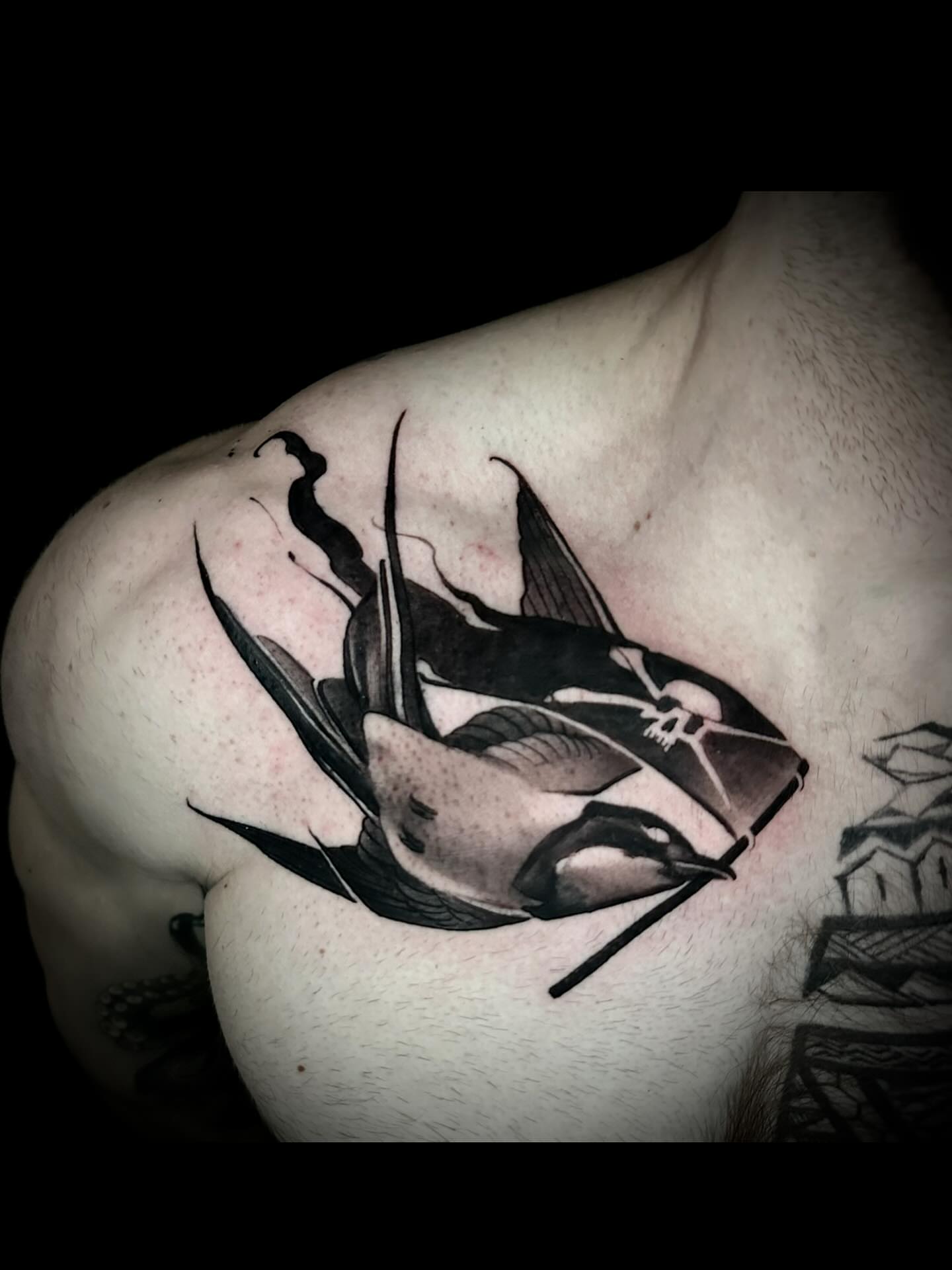 Tattoo by @nathanadsitart — black_and_grey, geometric