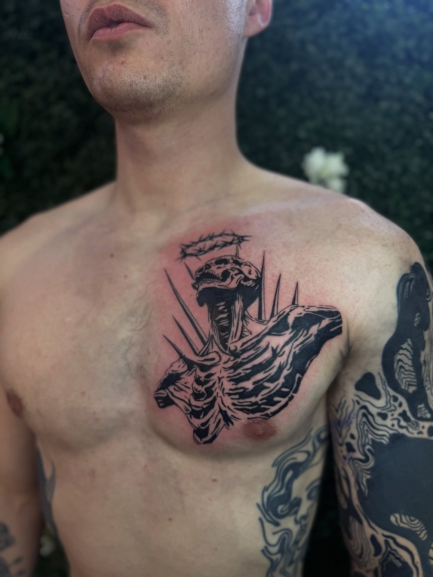 Tattoo by @artbyannistyn — black_and_grey