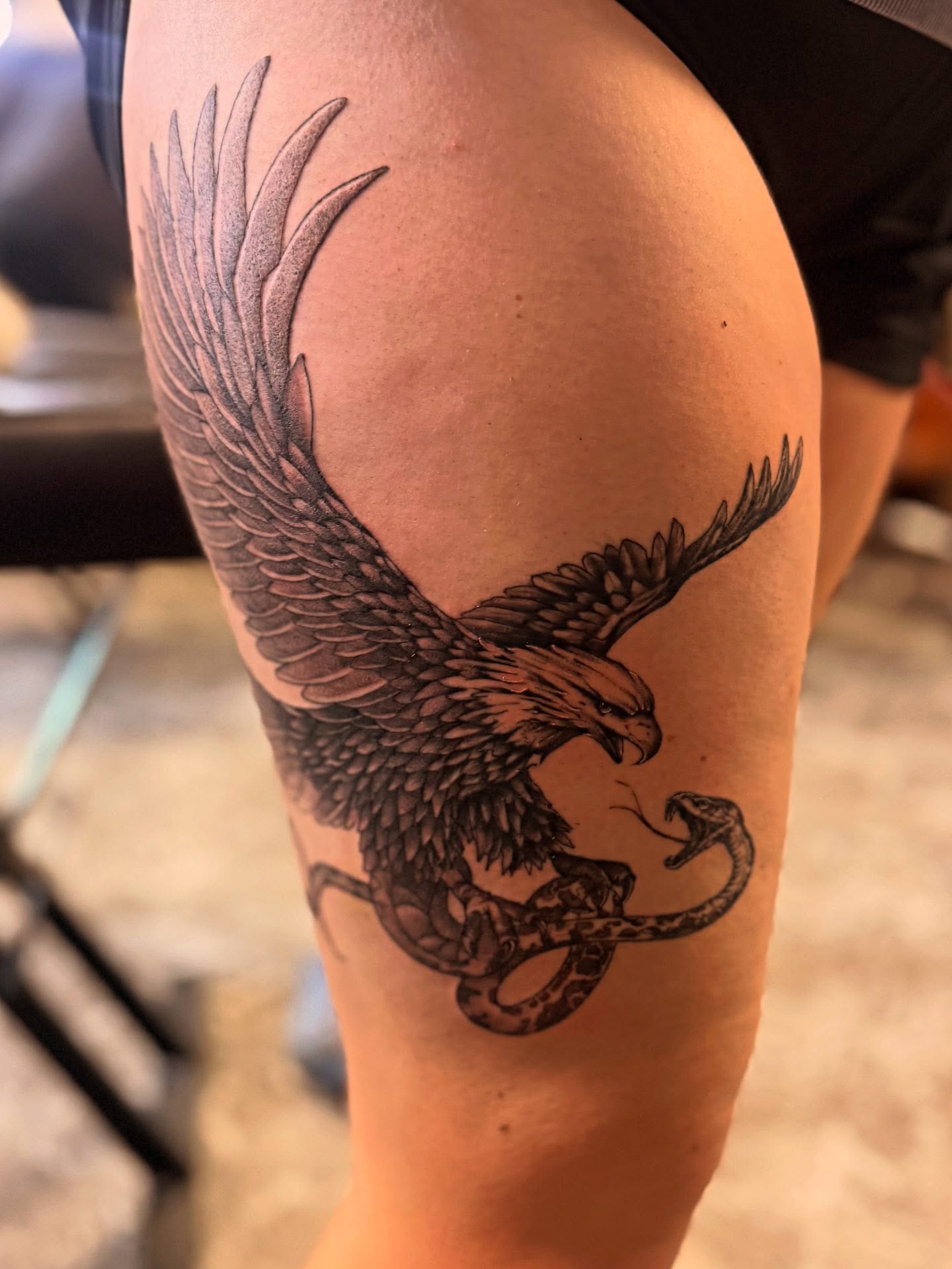 Tattoo by @scottys_ink315 — black_and_grey
