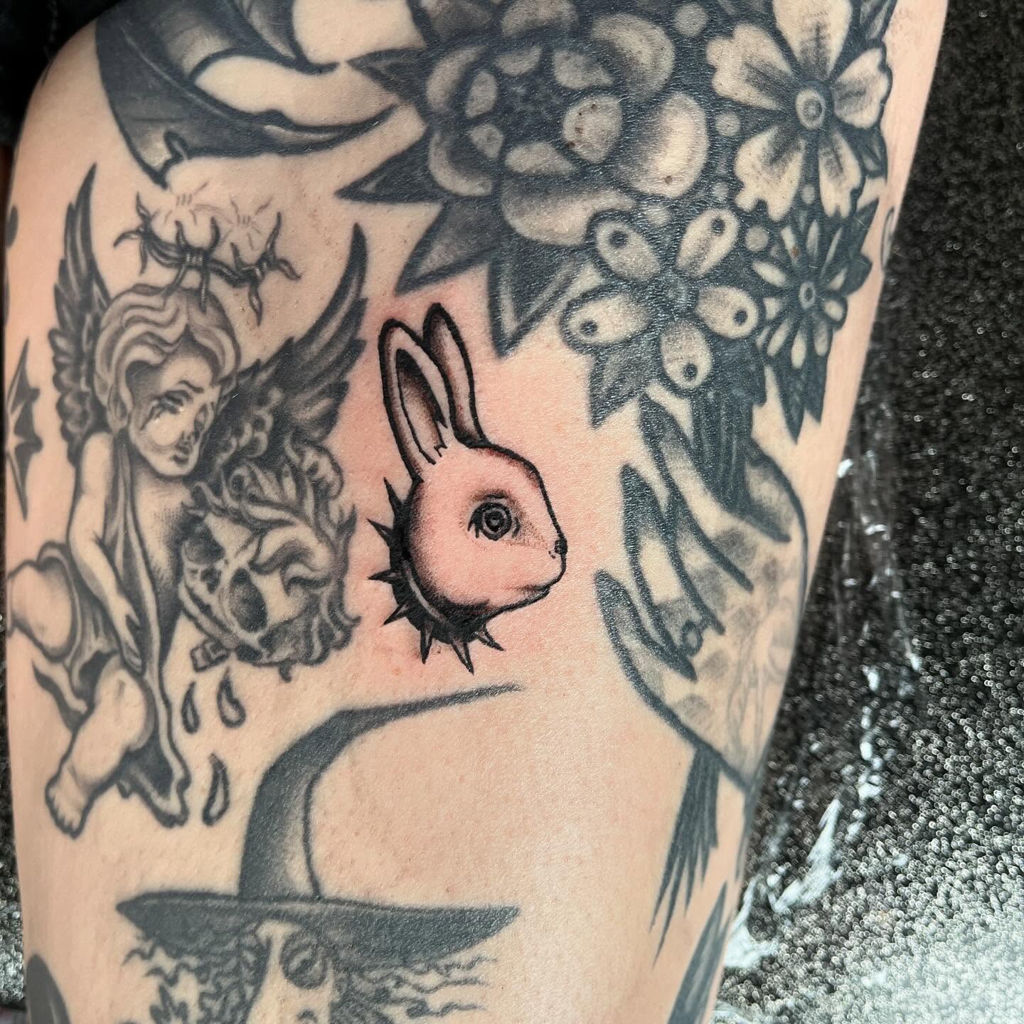 Tattoo by @sarahbellzebub — american_traditional, black_and_grey