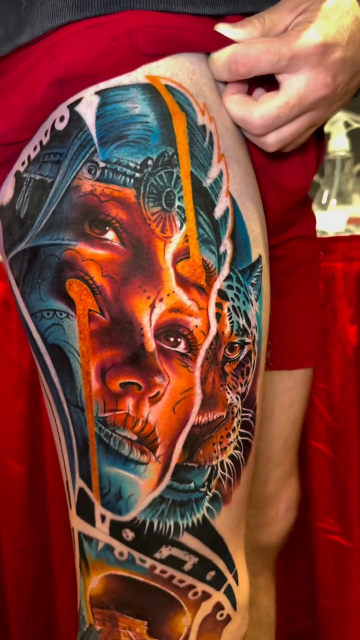 Tattoo by @gbarreratattoos — realism, trash_polka