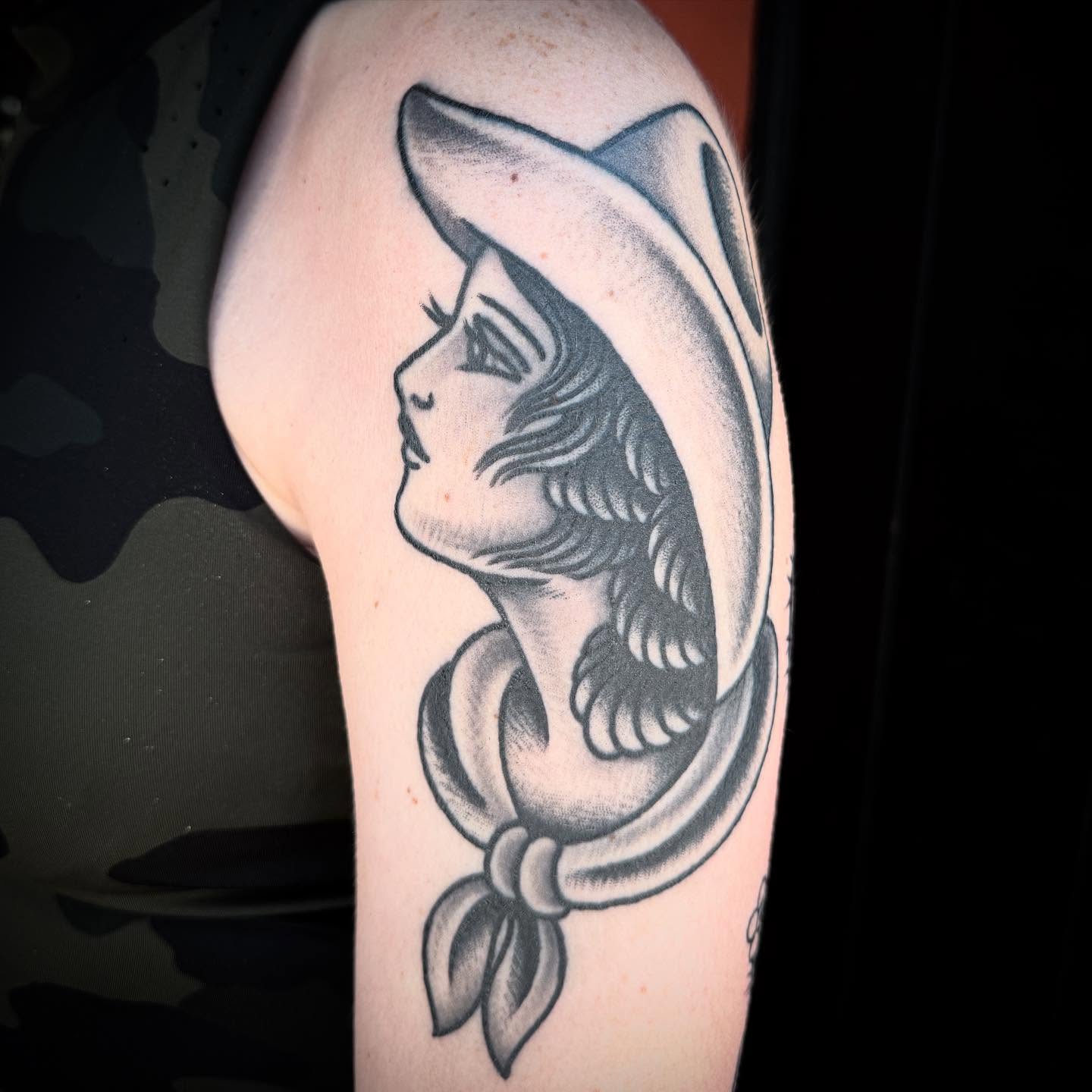 Tattoo by @zachromantattoo — black_and_grey