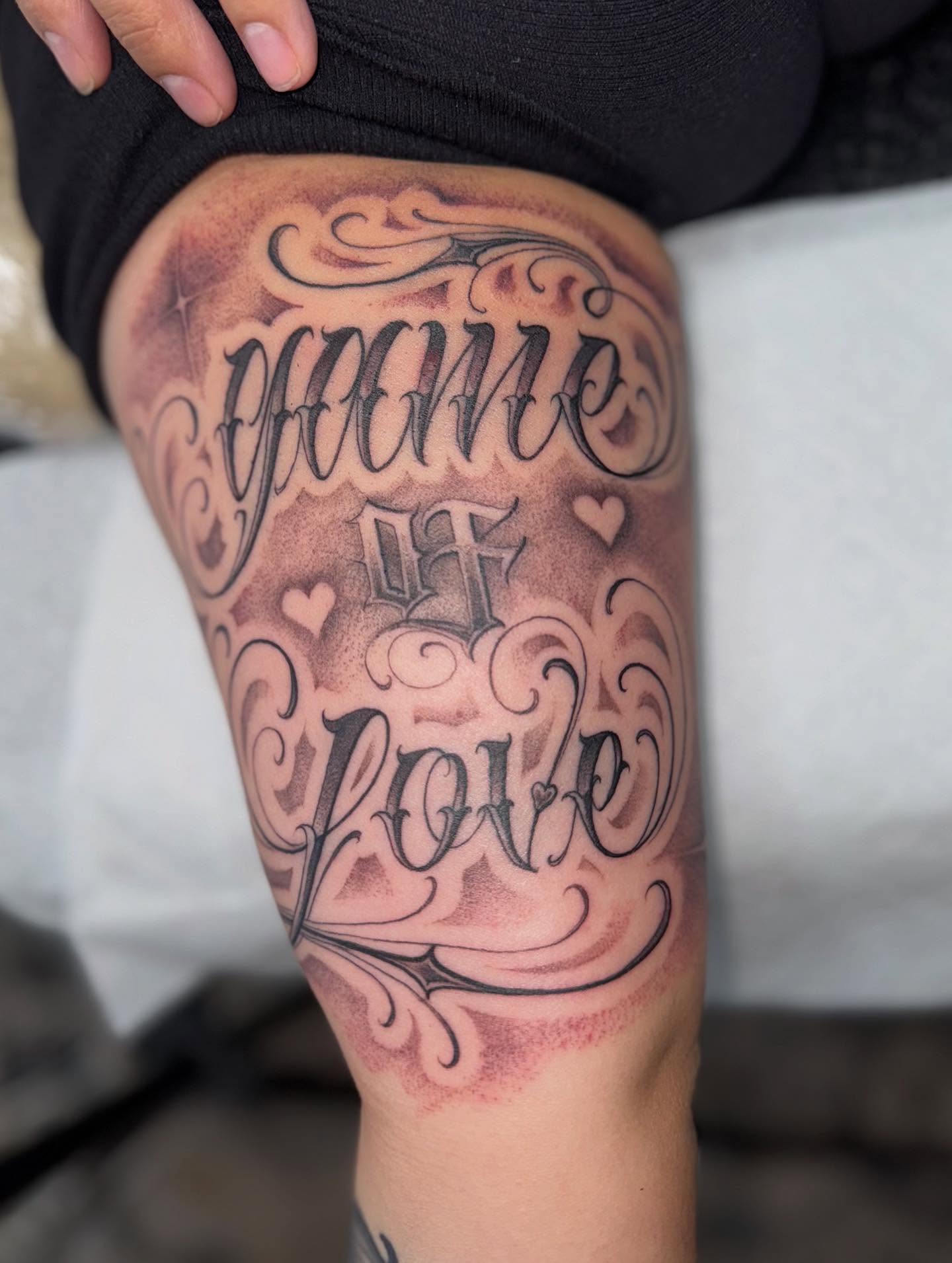 Tattoo by @cesarbee — lettering_script