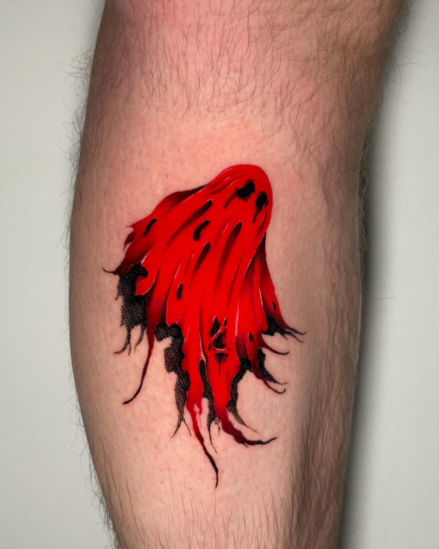 Flame dotwork tattoo on the forearm by Tony Murray