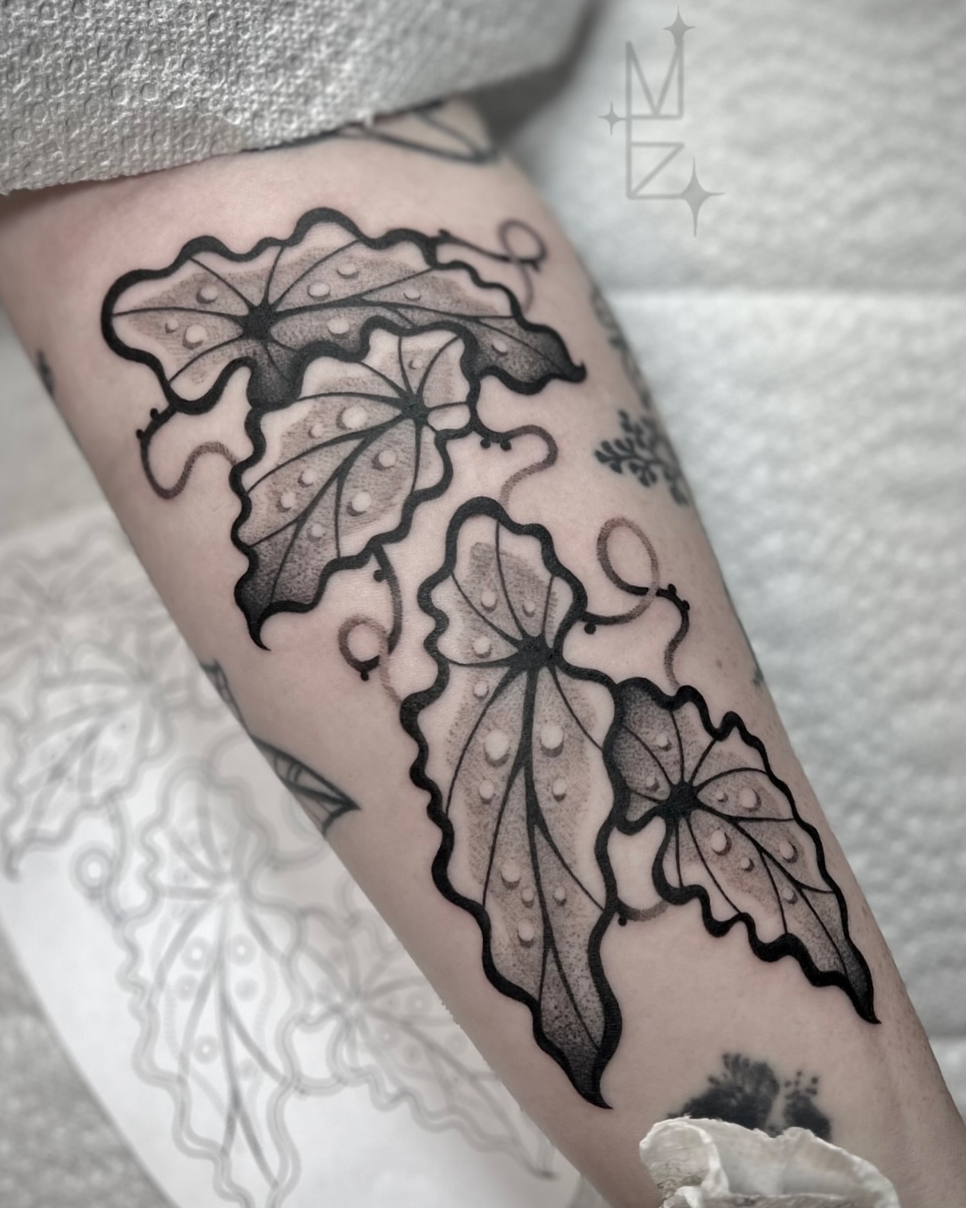 Tattoo by @maya_zink — dotwork, black_and_grey