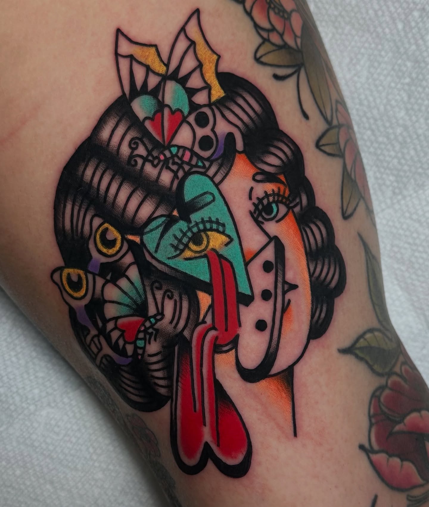 Tattoo by @toadtat2 — american_traditional, surrealism