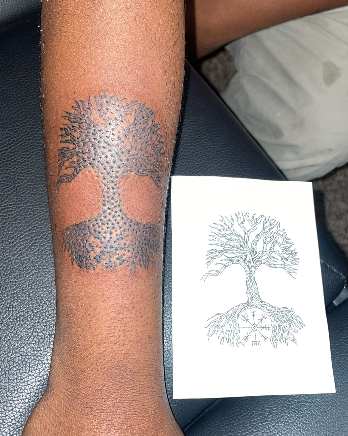 Tree dotwork tattoo on the forearm by ɴᴏᴍᴢ ᴅʏsᴇᴍʙᴏᴅɪᴍᴇɴᴛ