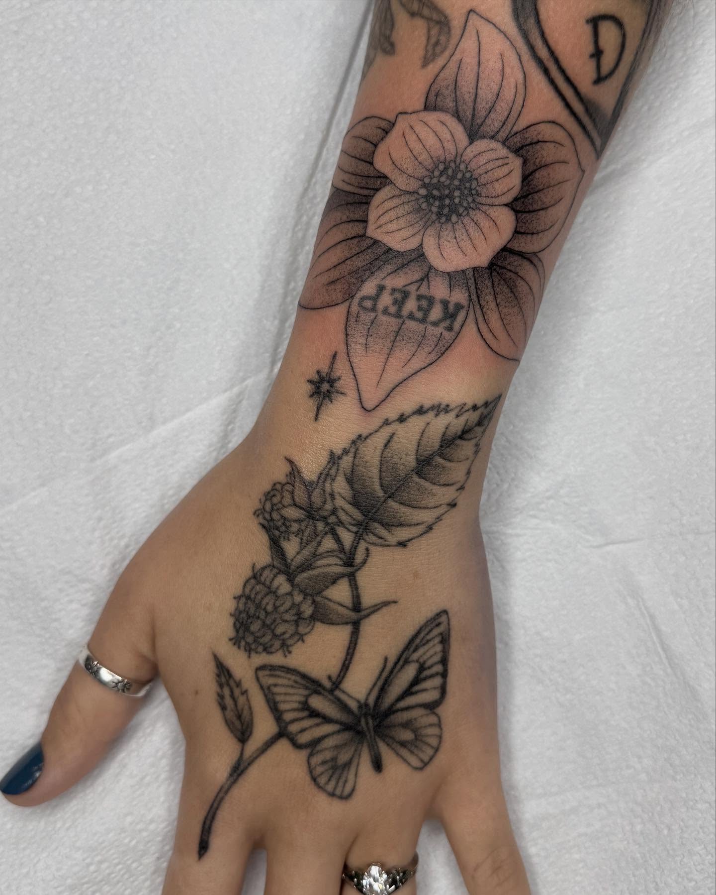 Tattoo by @mothmilk — black_and_grey
