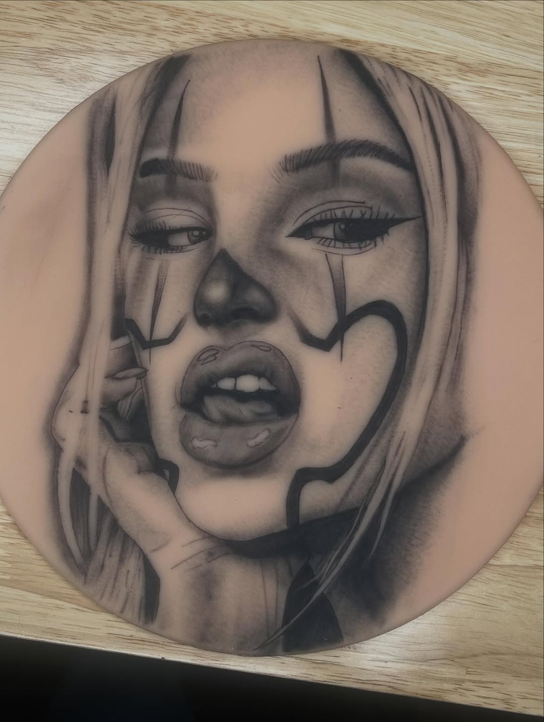 Woman with clown makeup Chicano tattoo on the torso by destiny🌞
