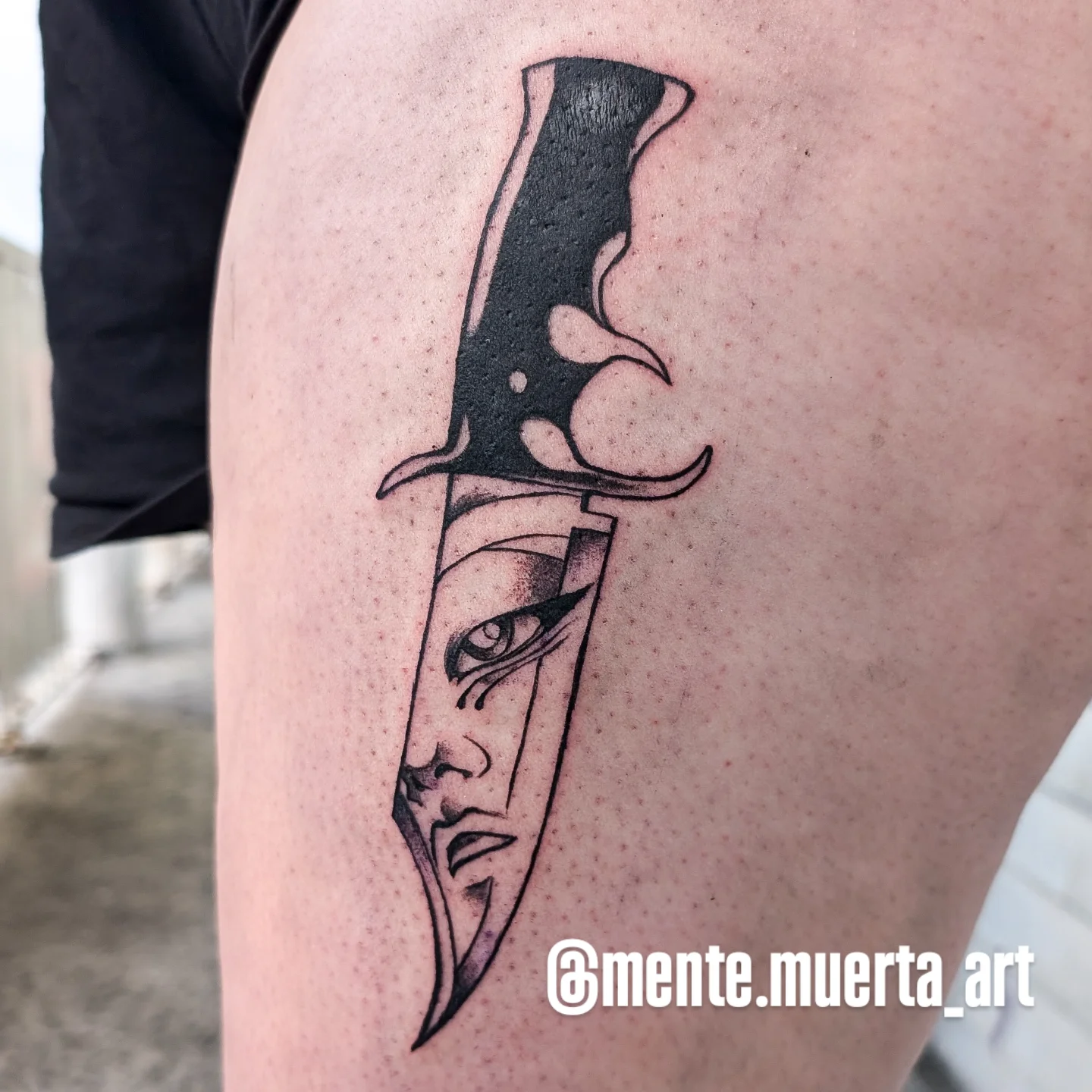 Tattoo by @poked.protein — black_and_grey, realism
