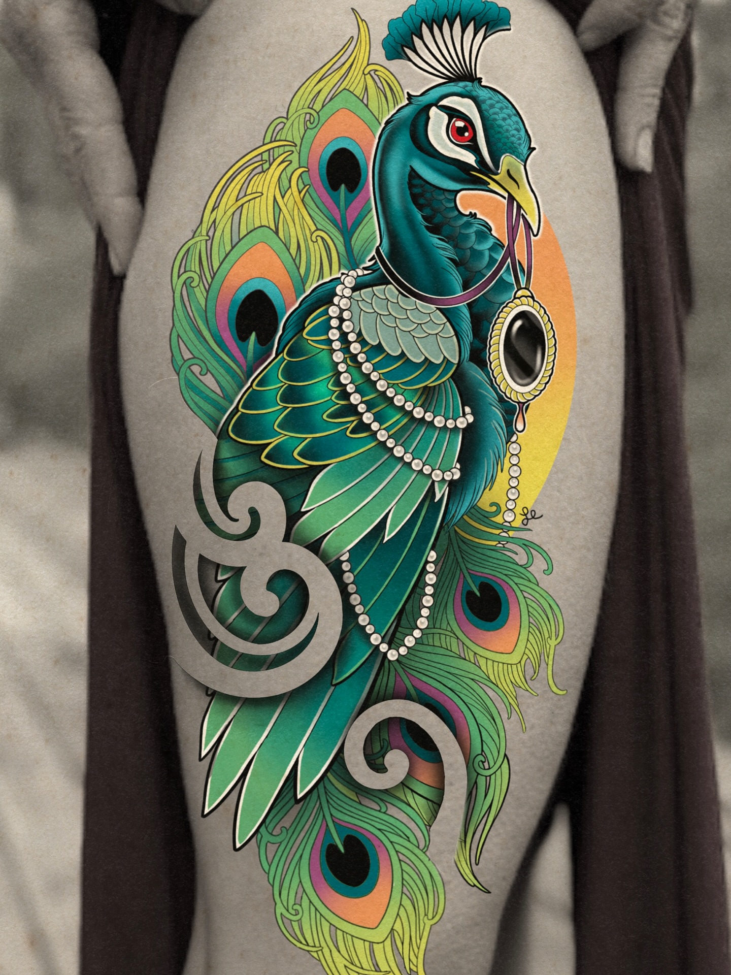 Tattoo by @elliechaseart — illustrative, ornamental