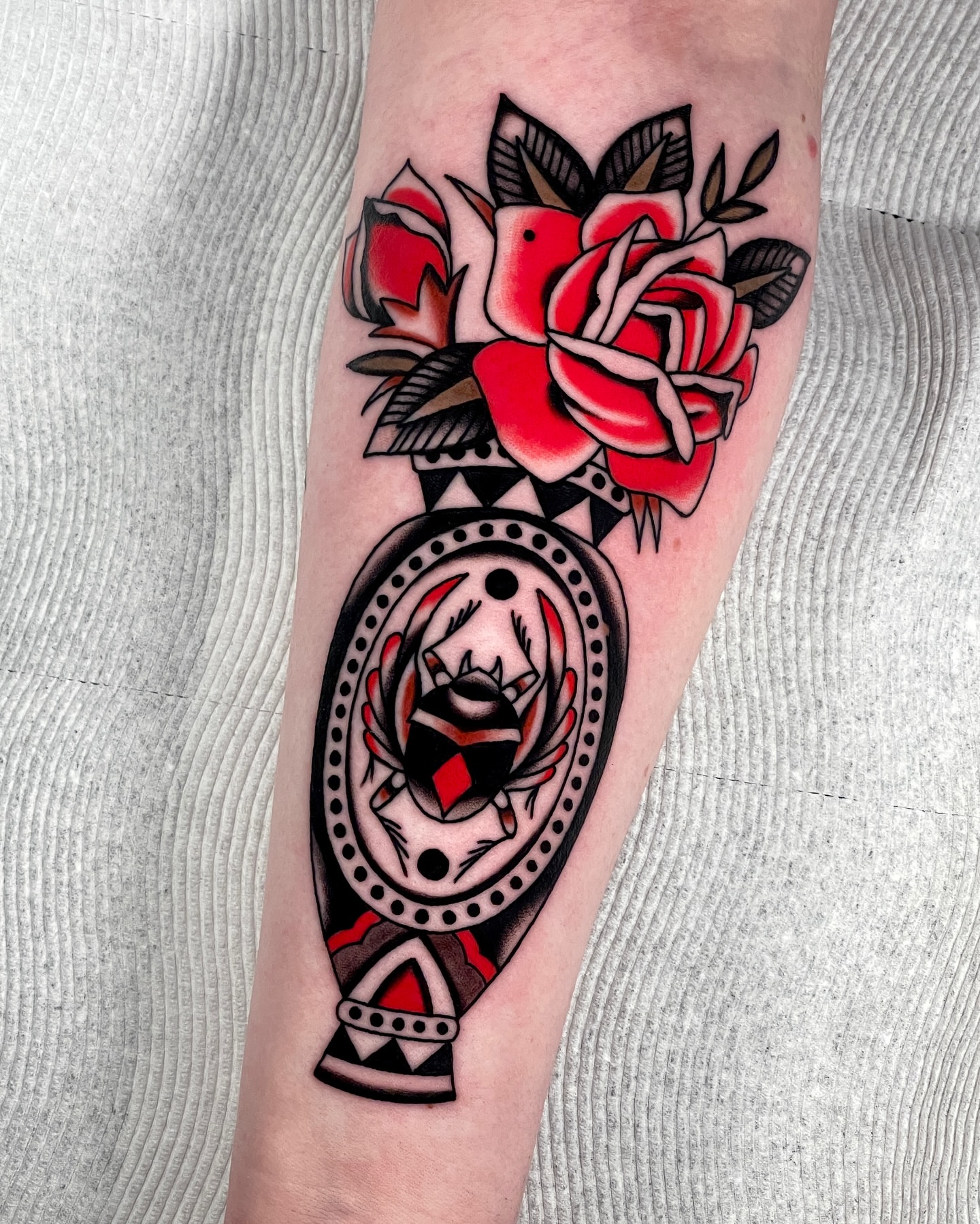 Tattoo by @chasetuckertattoo — american_traditional, geometric