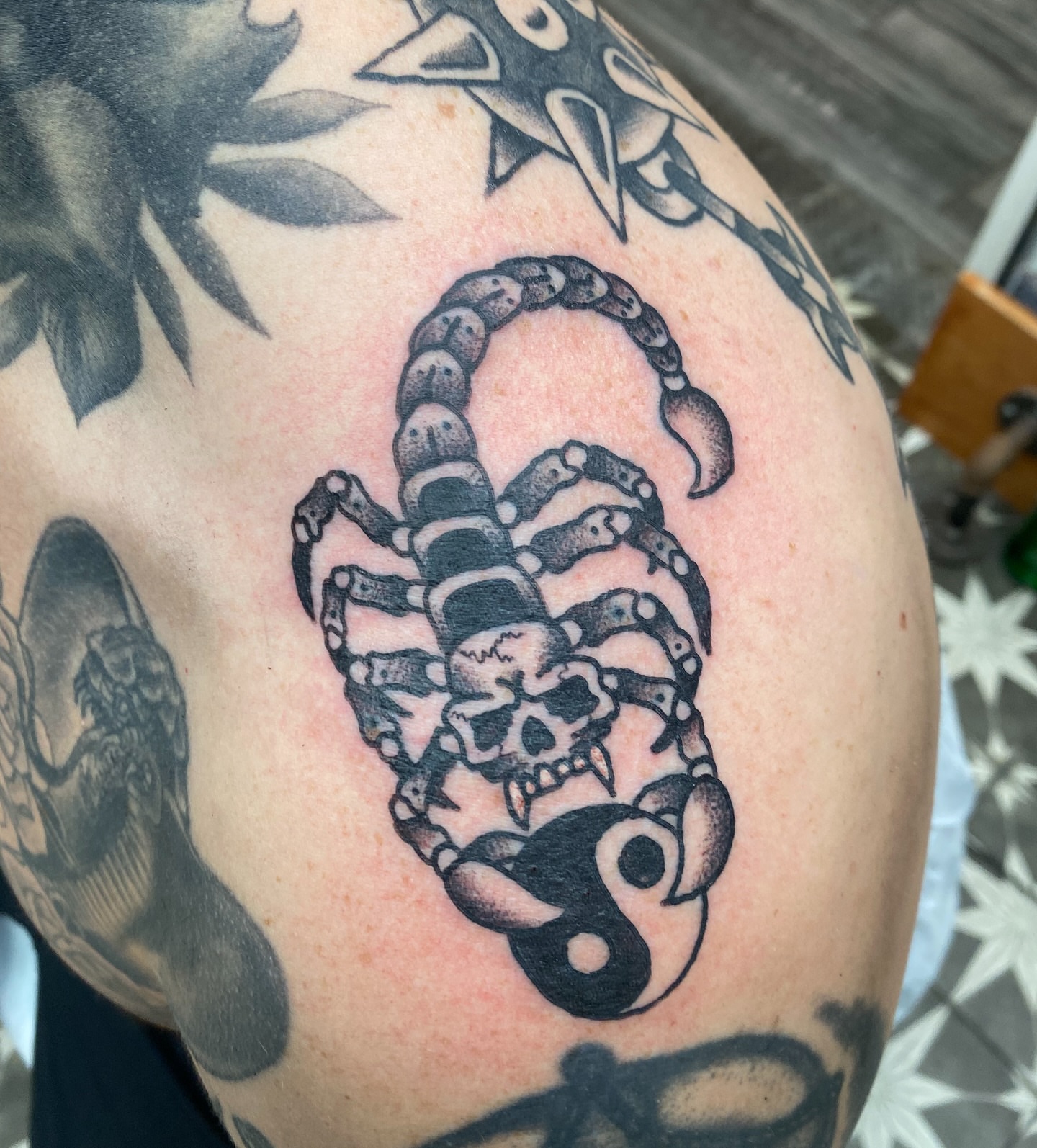 Tattoo by @hogtowntattoo — black_and_grey