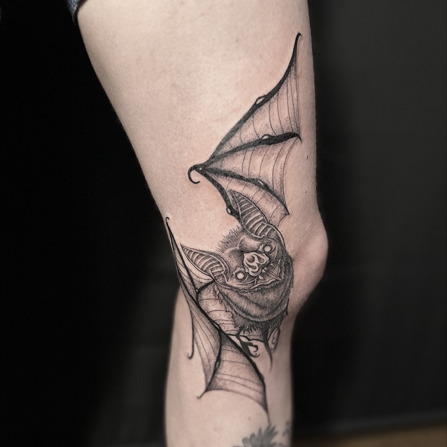 Bat realism tattoo on the forearm by Rafael Alfredo Armas Hoyos, Salt Lake City, Utah