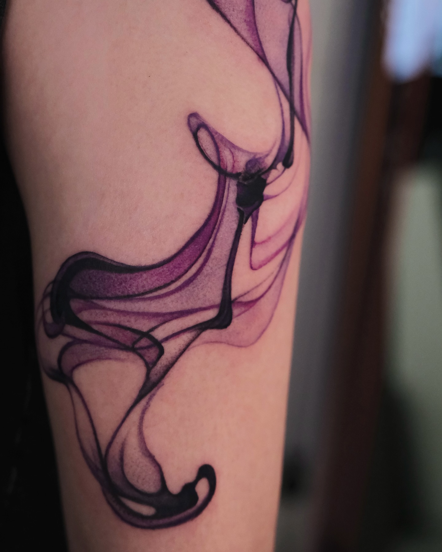 Smoke dotwork tattoo on the forearm by Perth tattoo 류, Perth, Western Australia