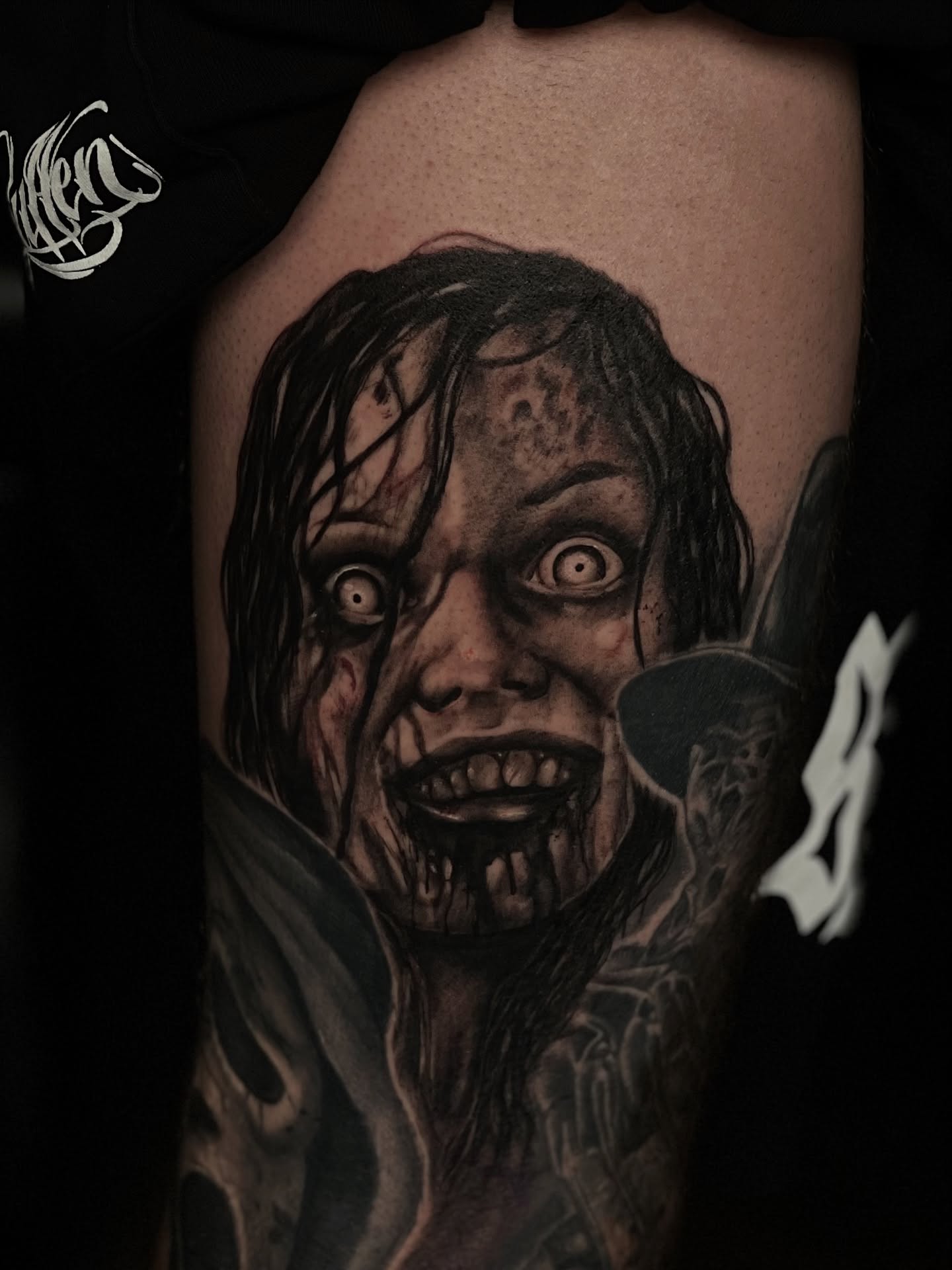 Zombie realism tattoo on the forearm by Elaine Nerowski ☾