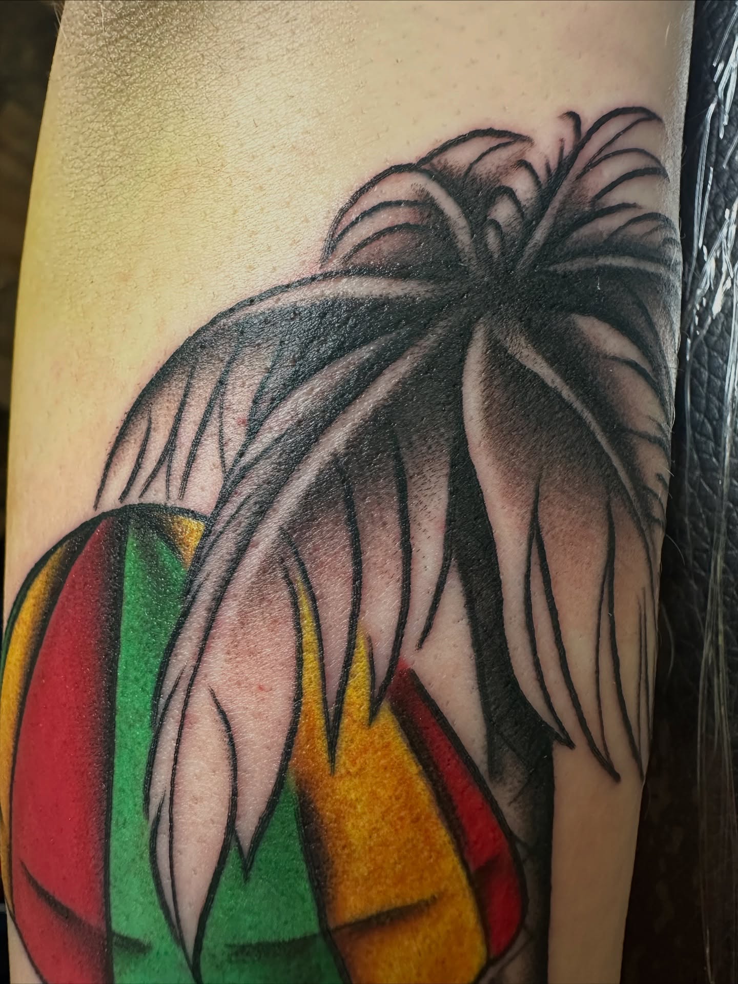 Hair American traditional tattoo on the forearm by Sam Minneci
